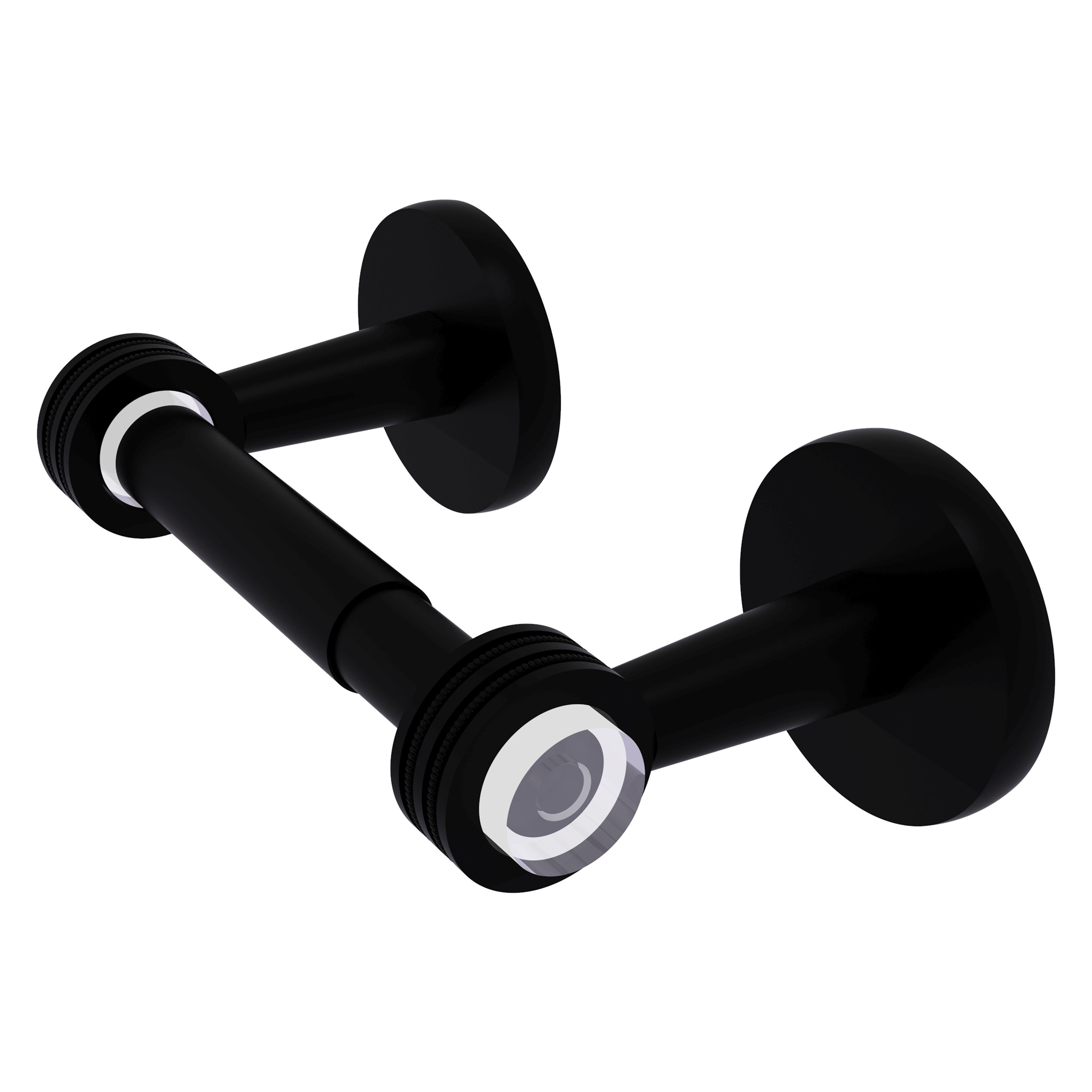 Allied Brass CV-24D-BKM Clearview Matte Black Wall mount Double post Toilet Paper Holder 1 -Rolls with Storage