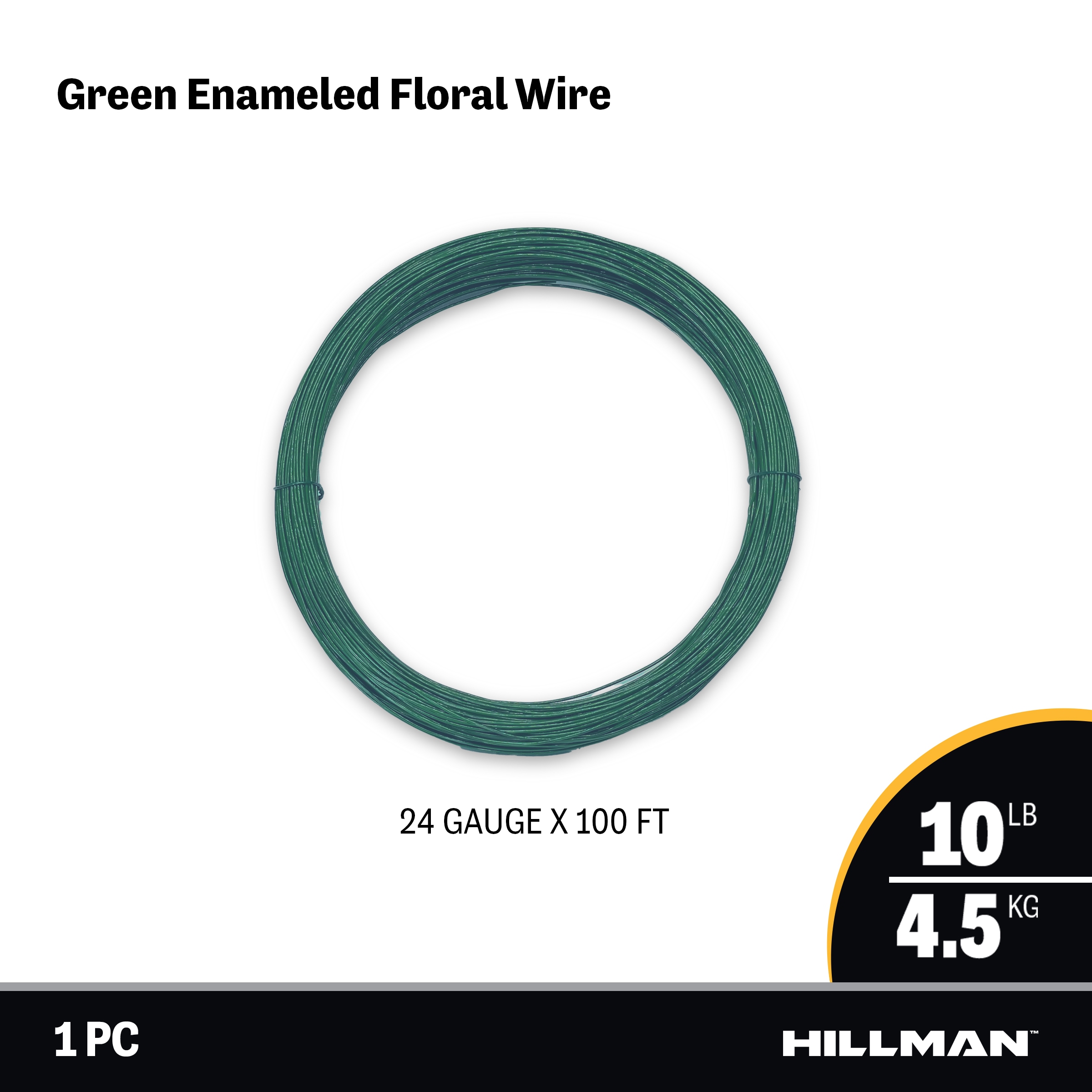 Hillman 10lb 24-Ga x 100-ft Green Enameled Floral Wire in the