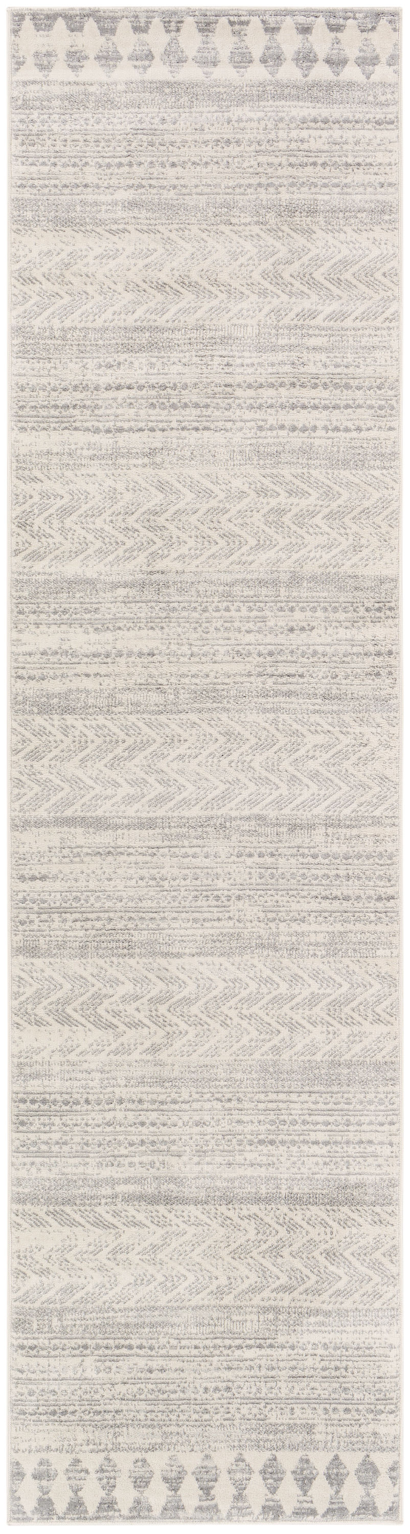 Livabliss ROM2329-2710 Roma 3 x 10 (ft) Polypropylene Light Gray Rectangular Indoor Stripe Global Runner rug