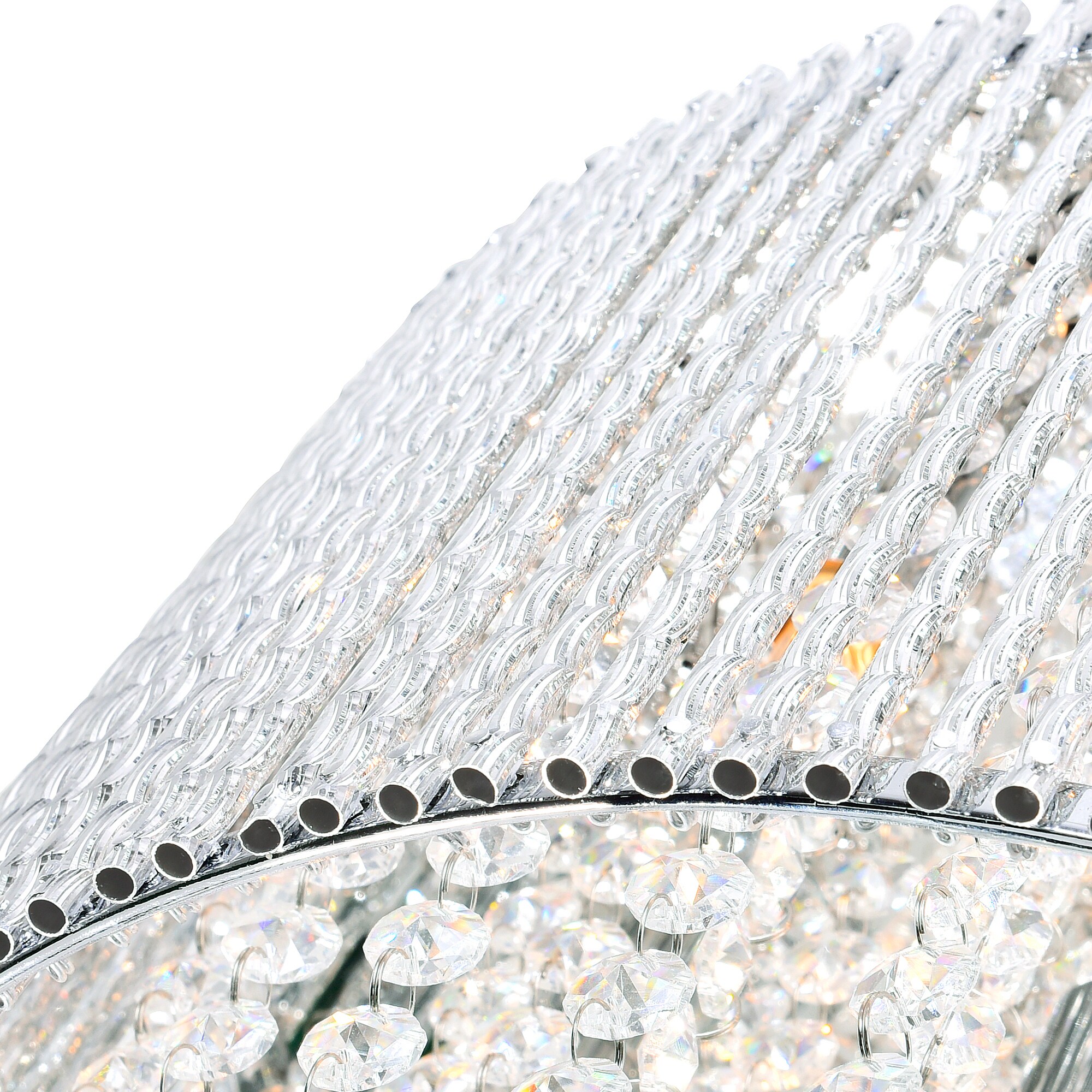Claire 24" Chrome Drum Shade Chandelier with Crystal Accents