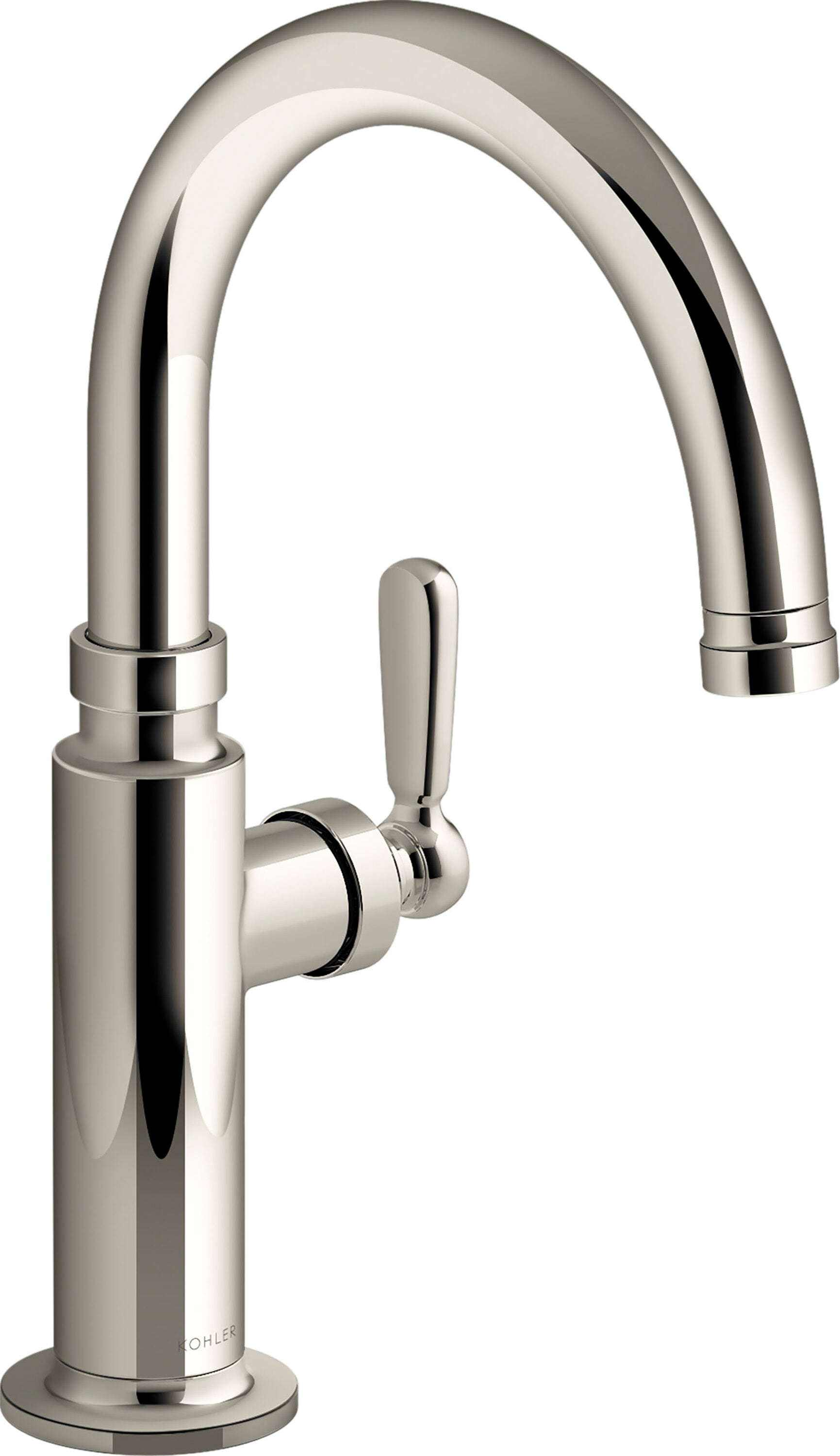 KOHLER 28357-SN Edalyn by Studio McGee Vibrant Polished Nickel Single Handle Deck-mount Kitchen Faucet