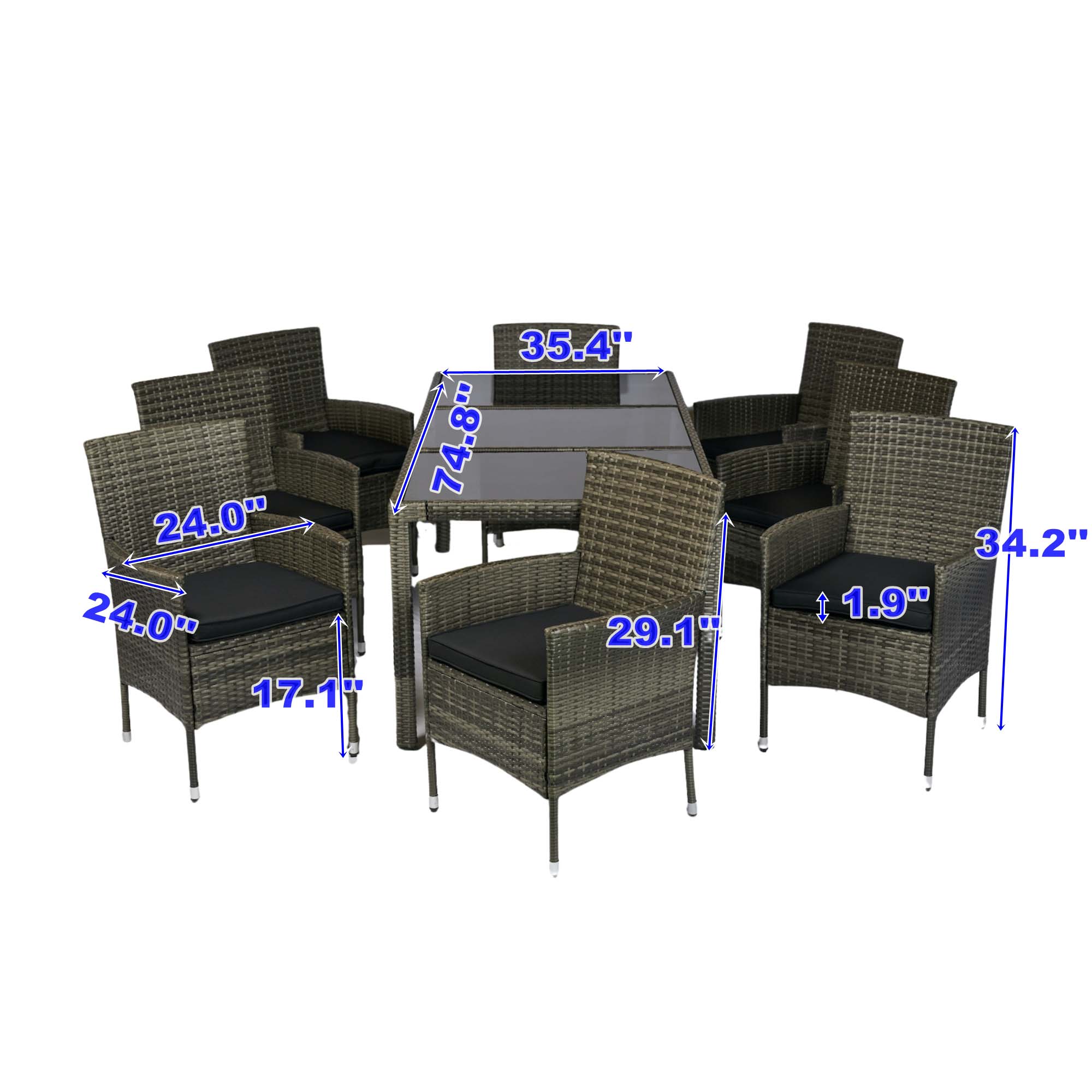 SINOFURN SYA380073WD Patio-Dining-Sets - View #11