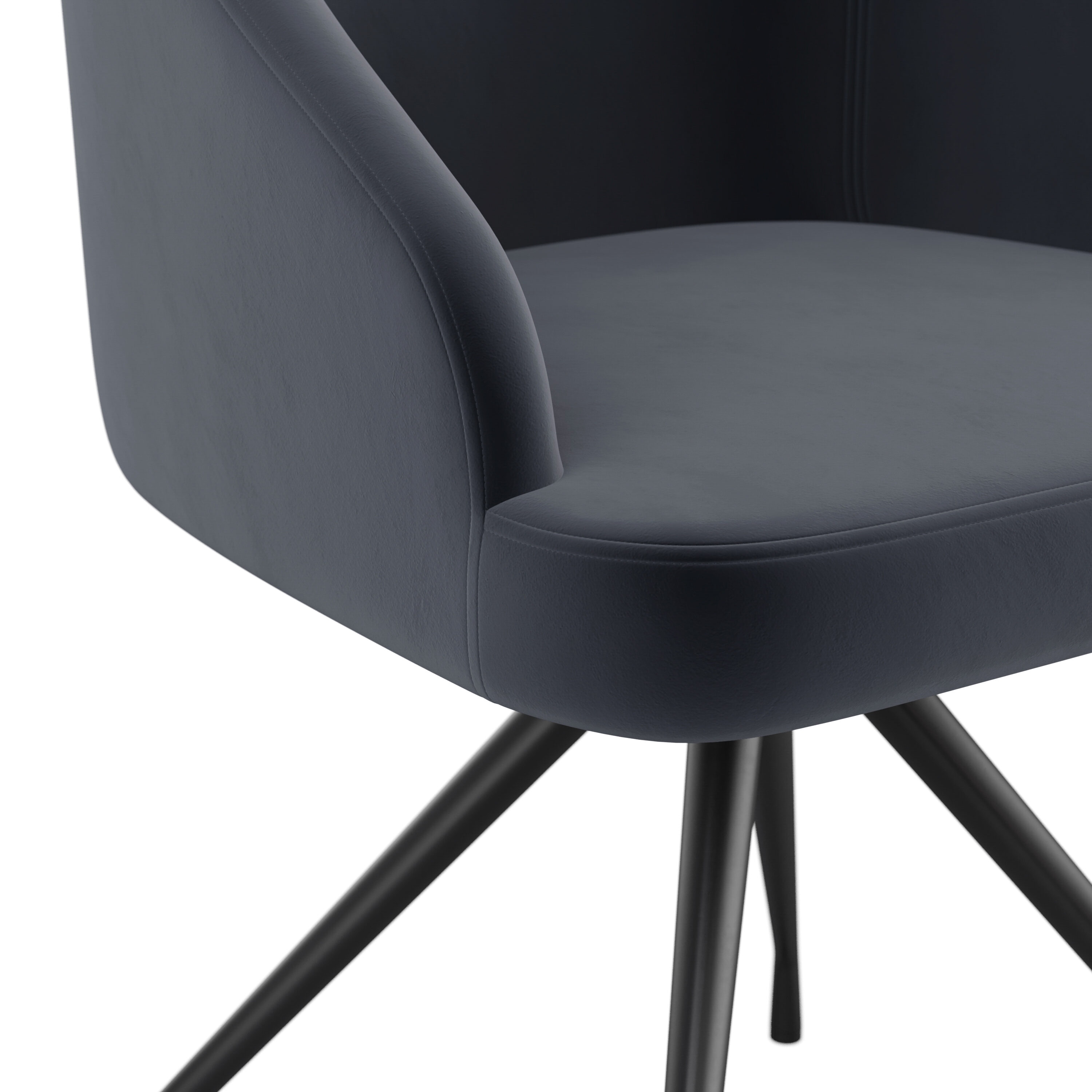 Gray Velvet and Oil Rubbed Bronze Swivel Office Chair