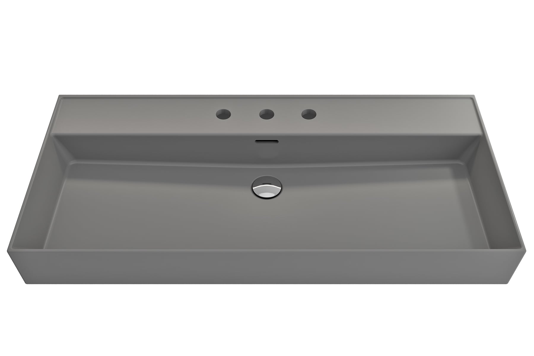 BOCCHI 1378-006-0127 Fire Clay 18.25-in Wall-mount Rectangular Modern Matte Gray Bathroom Sink