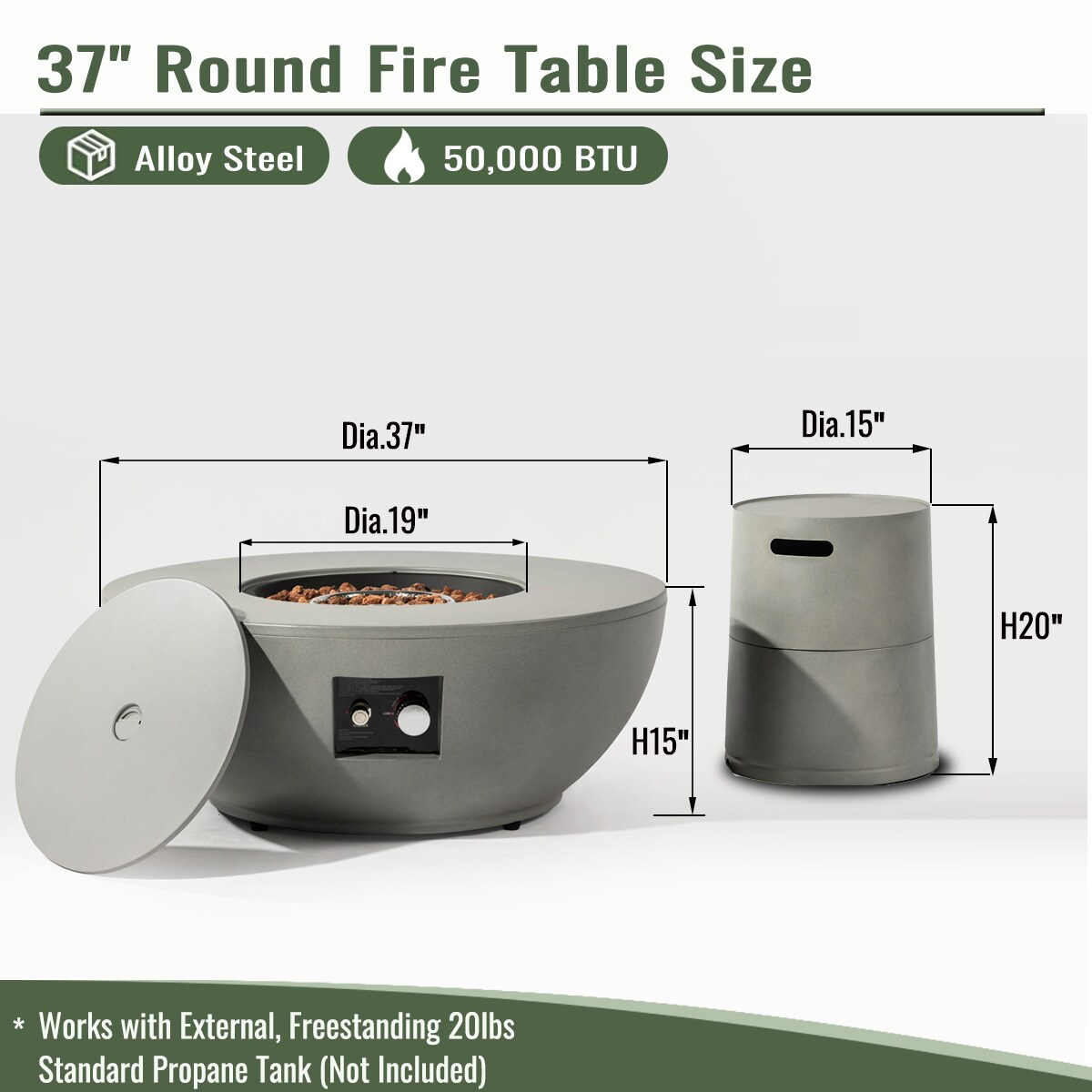 Sunrinx MG16-GAS-20 Outdoor-Gas-Firepits - View #5
