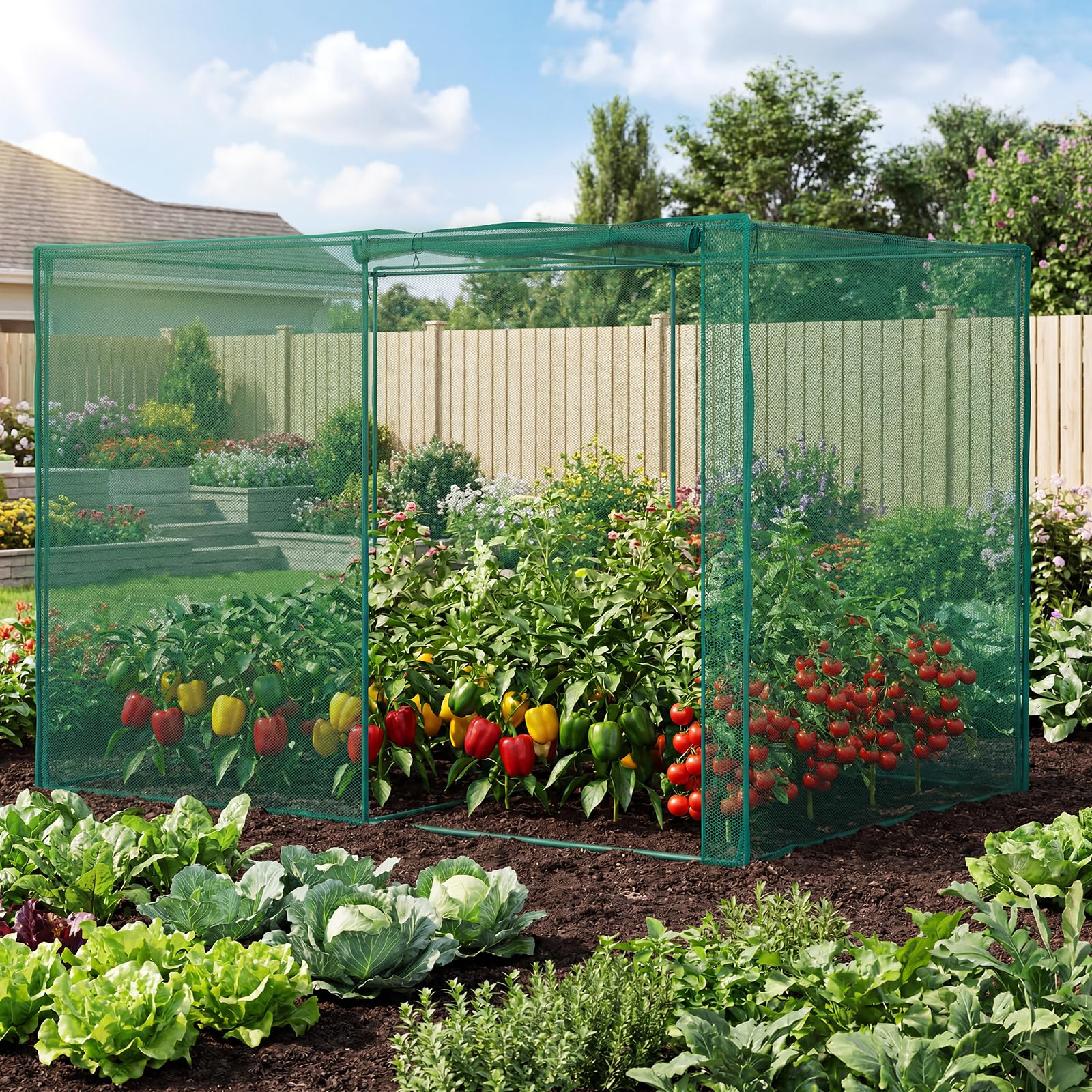 Writing Frame Tree GarveeLife Vegetable Garden Crop Cage 120x79x79 Inch Steel Frame ...