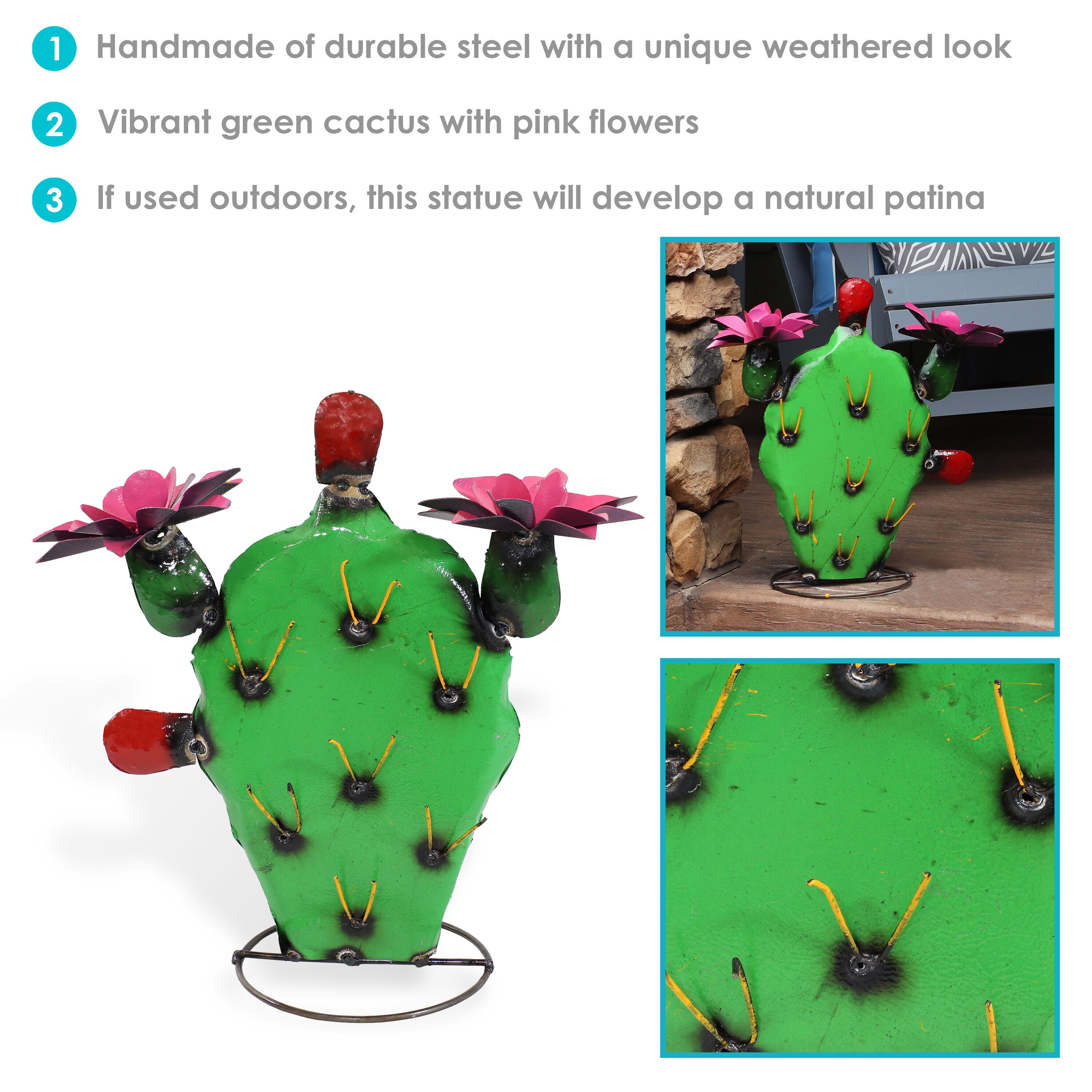 Sunnydaze Decor 17.5-in H x 17.25-in W Green Garden Statue at Lowes.com