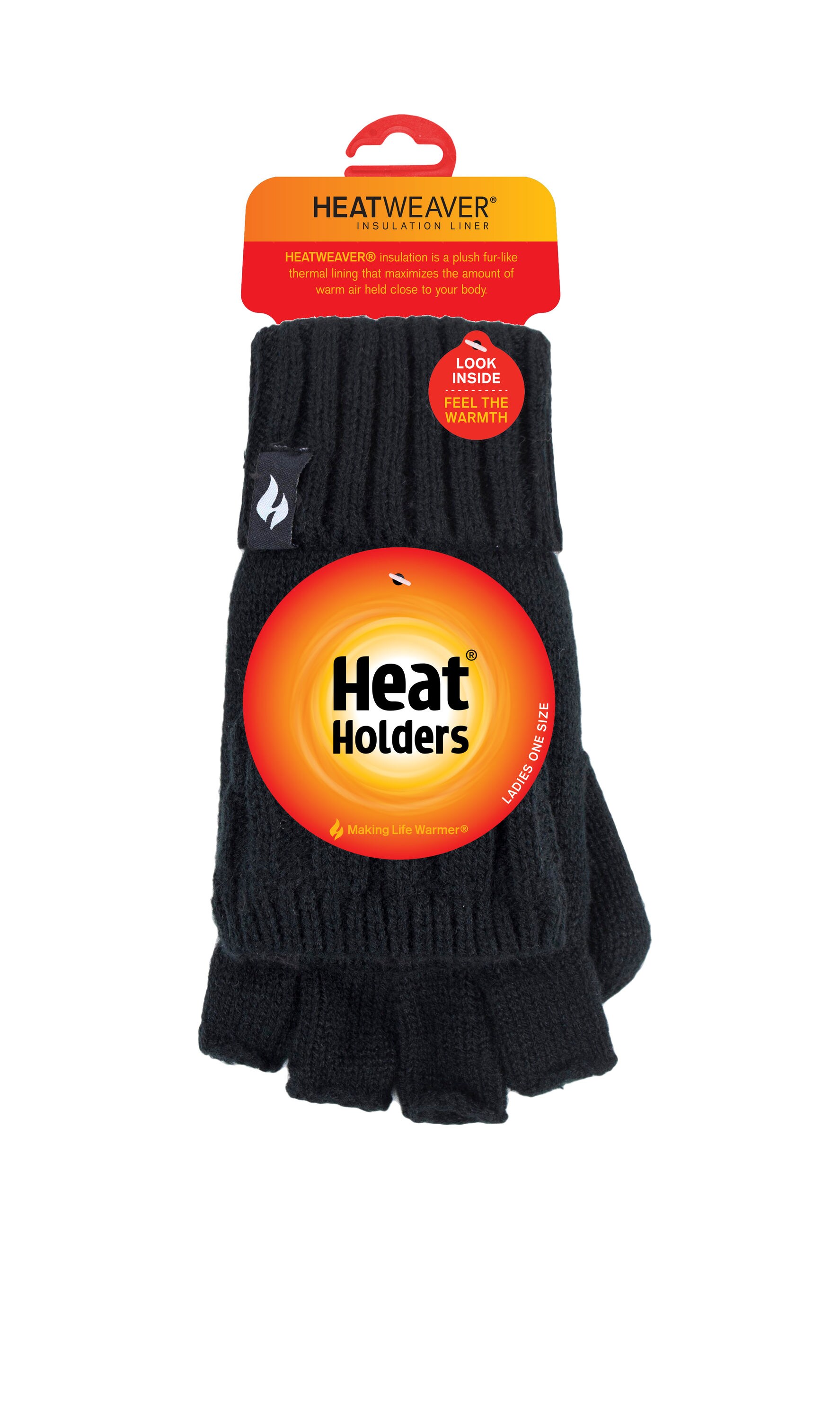 Heat Holders One Size Fits All Black Polyester Cold Weather Gloves, (1-Pair)  in the Work Gloves department at