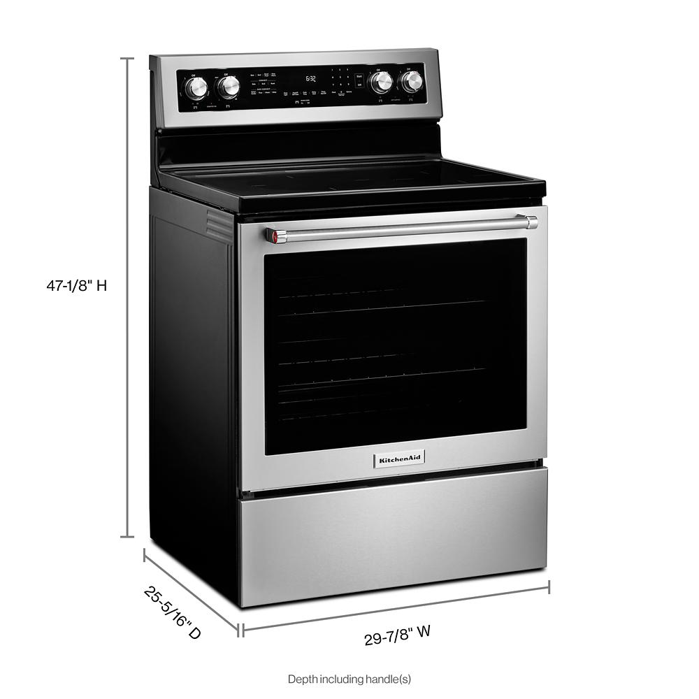 KitchenAid 30 5-Burner Dual Fuel Convection Slide-In Range with Baking  Drawer in Stainless Steel, NFM