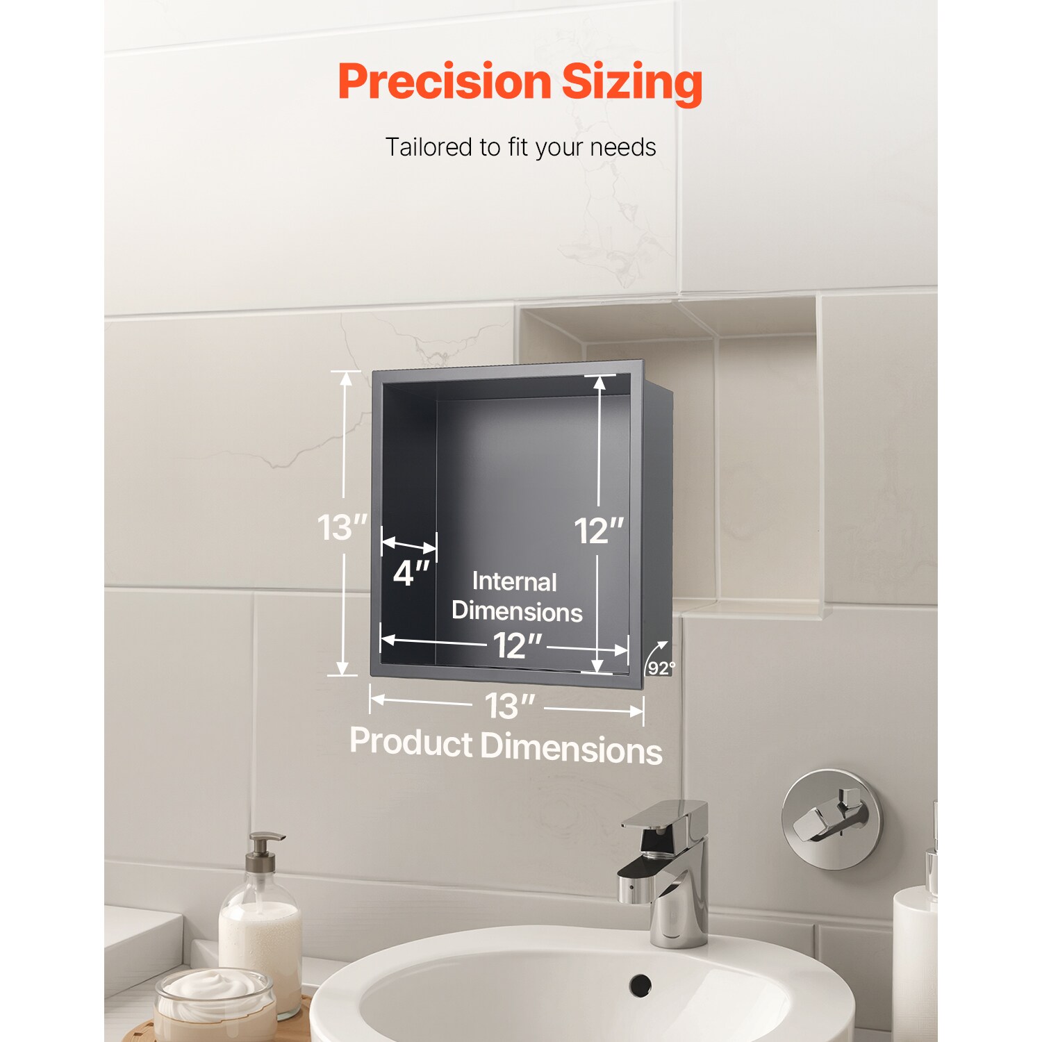 VEVOR SCBXGLYBKHS113128V0 Bathroom-Shelves - View #6