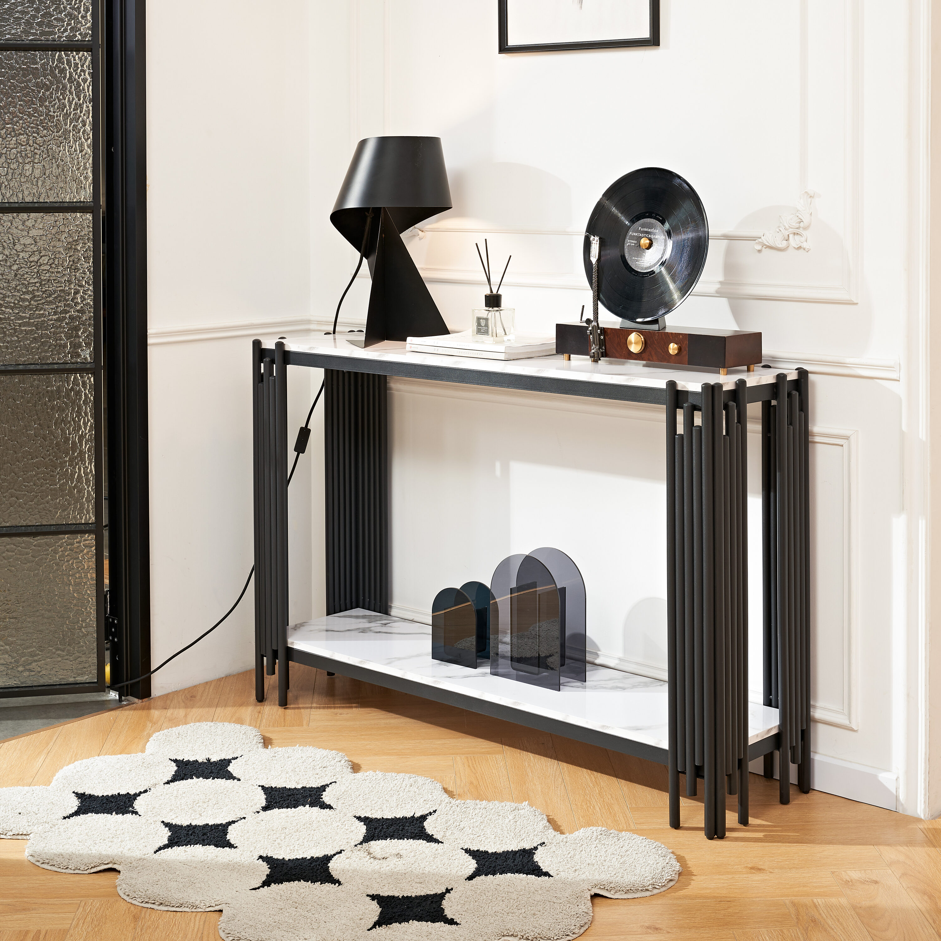 Siavonce XH43347 Modern Black Console table