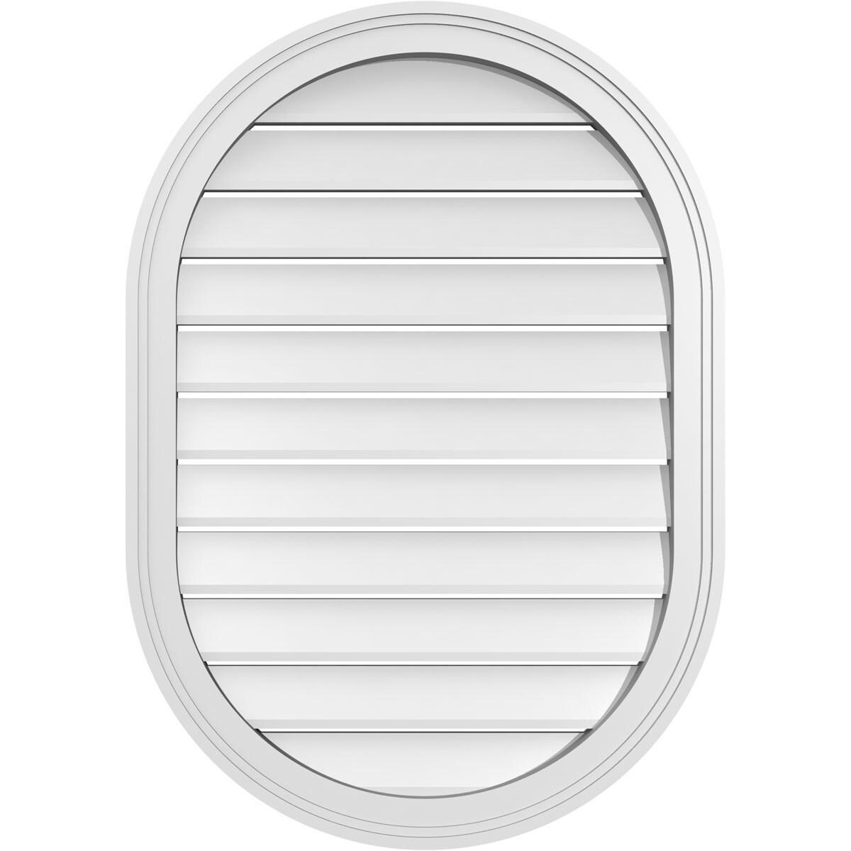 Ekena Millwork GVPVR24X3402SF 24-Inches x 34-Inches Off-white Oval PVC Gable Louver Vent