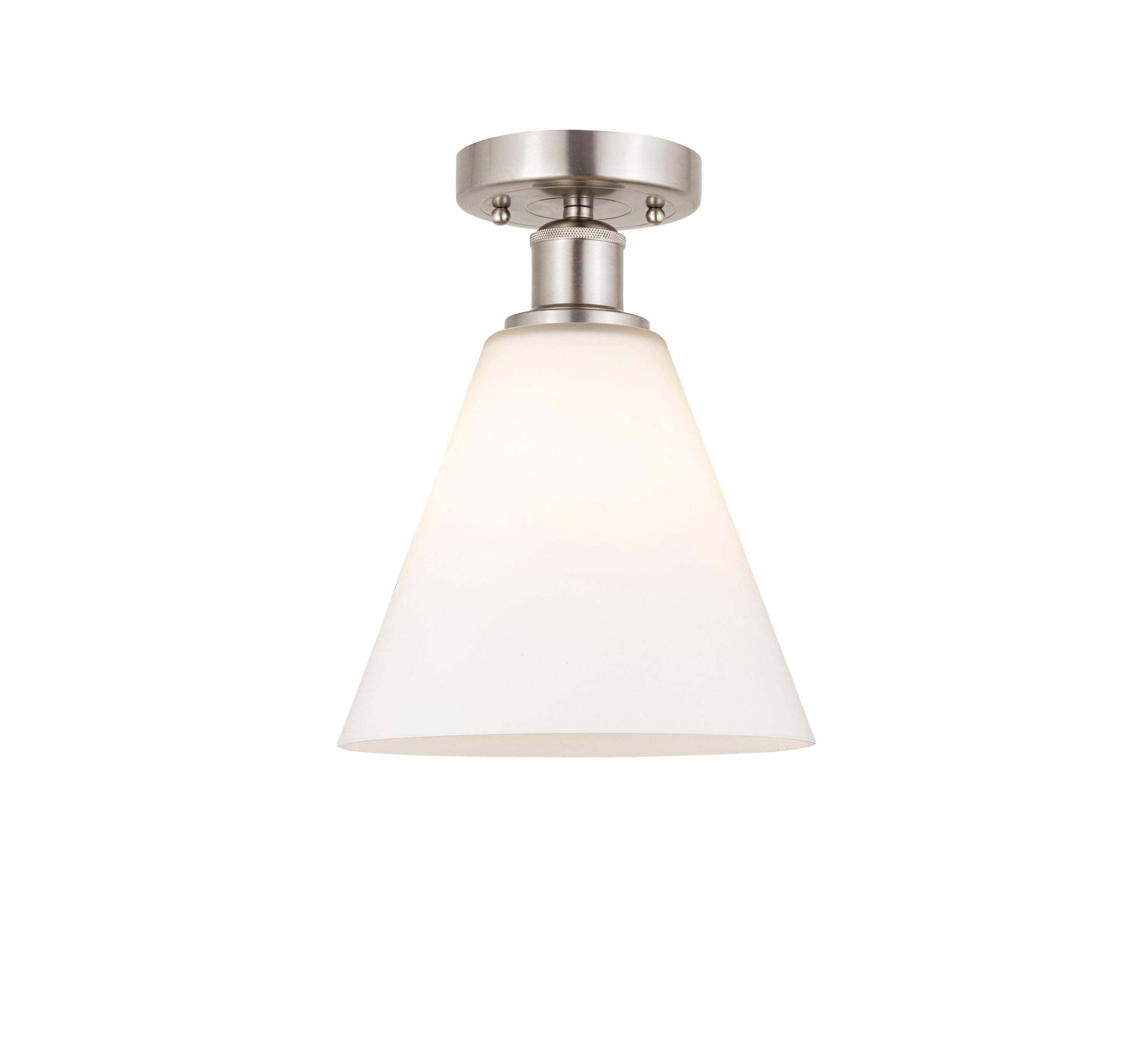 Innovations Lighting 616-1F-SN-GBC-81 Berkshire 1 -Light 8-in Brushed Nickel Flush Mount Light