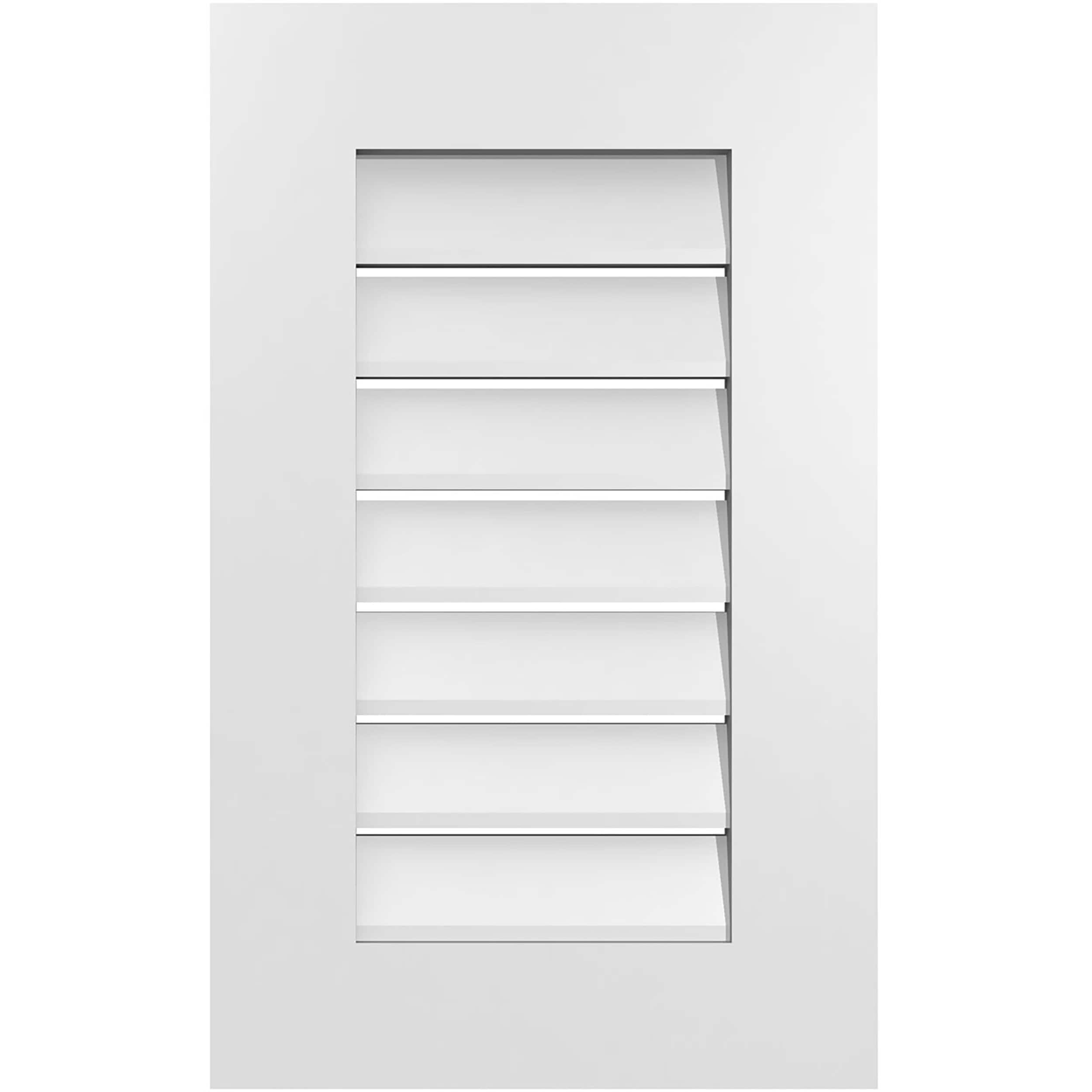 Ekena Millwork GVPVE16X2601SF 16-Inches x 26-Inches Off-white Rectangle PVC Gable Louver Vent