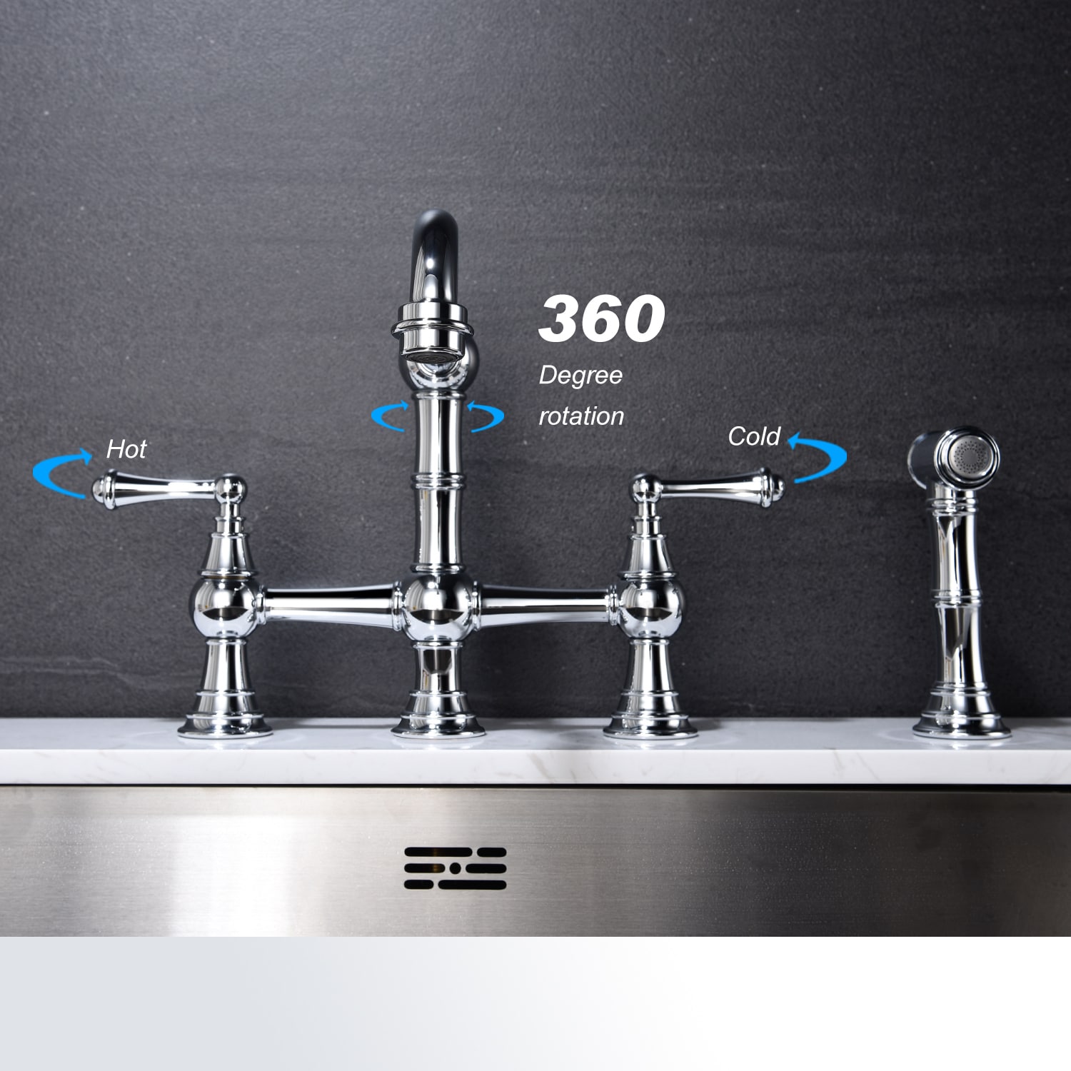 Flynama W928THQ7006TCP Kitchen-Faucets - View #2