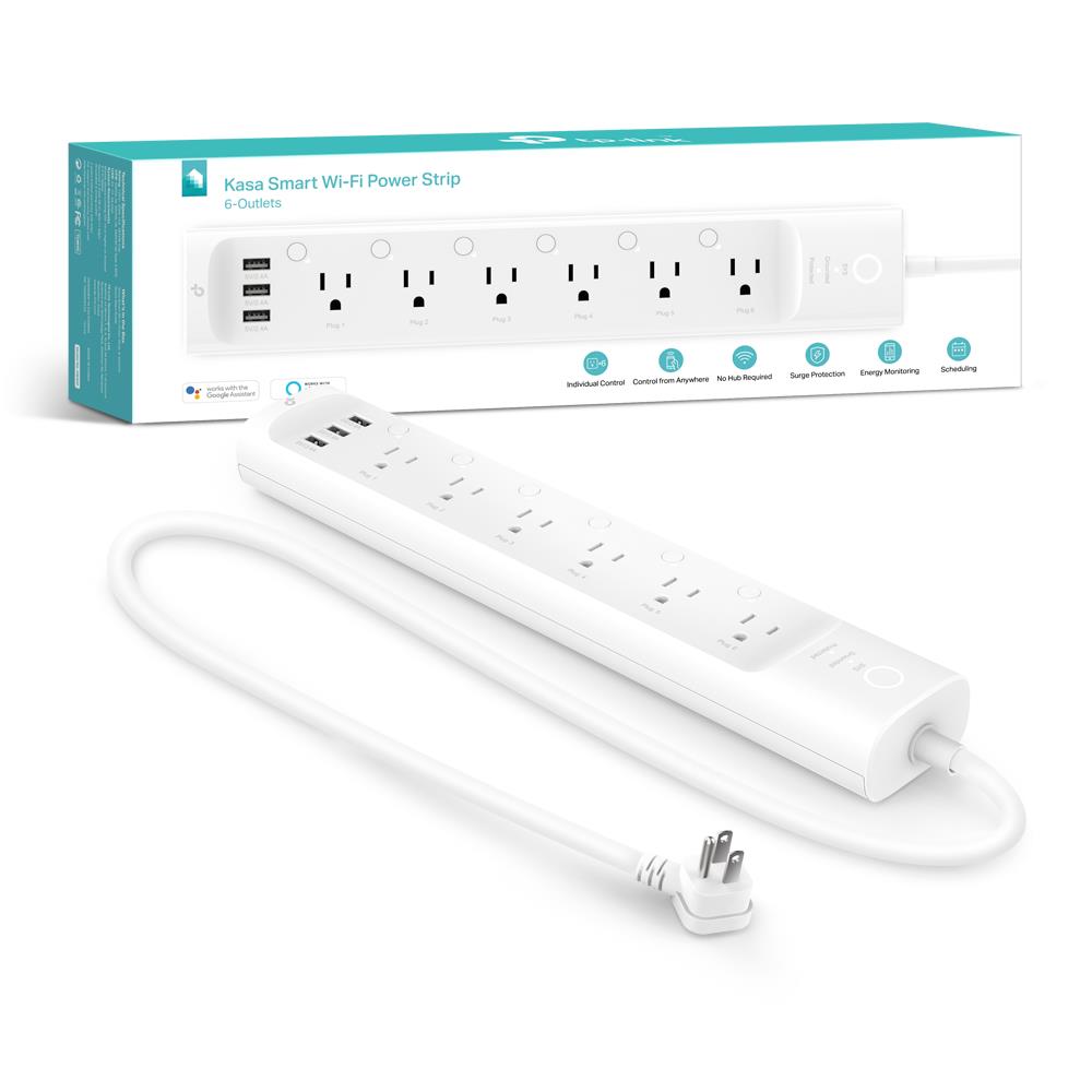 TP-Link 6-Outlet 3-USB Ports Indoor White Power Strip in the Power