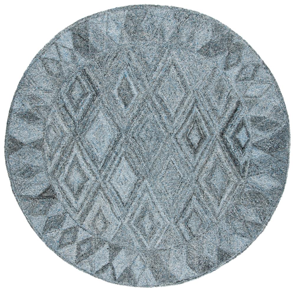 Safavieh ABT618M-6R Abstract Zofan 6 x 6 (ft) Tufted Wool Blue/Black Round Indoor Geometric Area rug