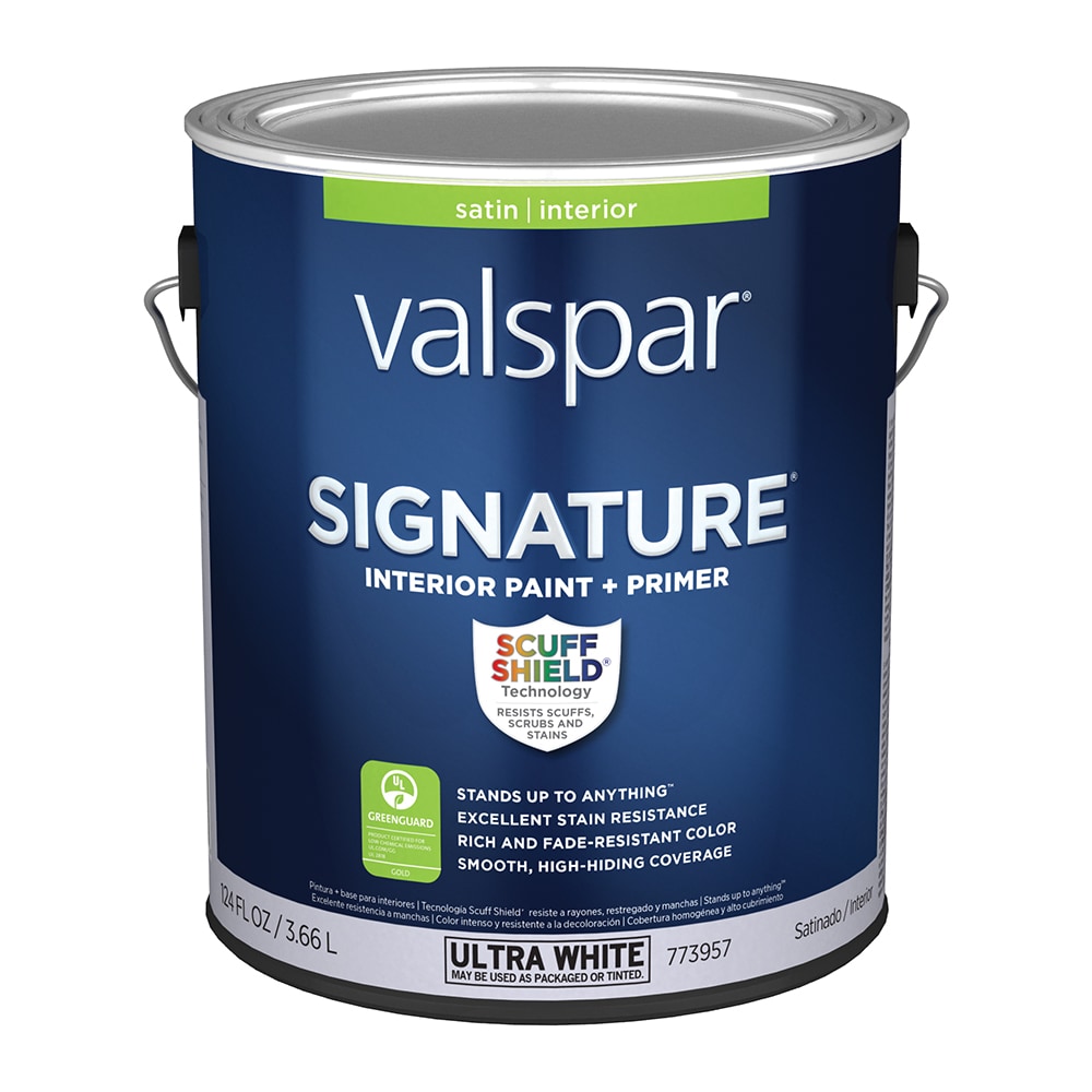 Valspar Satin White Enamel Oil-based Interior Paint (1-Gallon) in