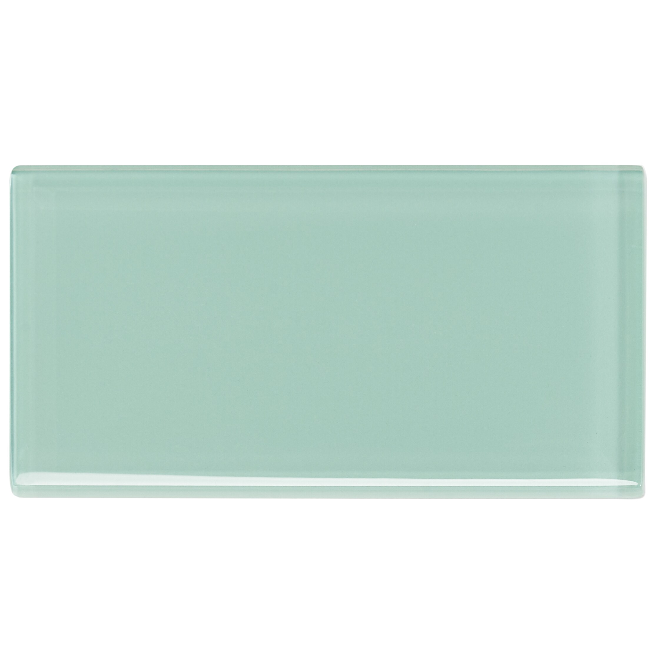 Artmore Tile EXT3RD102195 Lumin Spa Green 3 in. x 6 in. Polished Glass Subway Wall Tile Sample