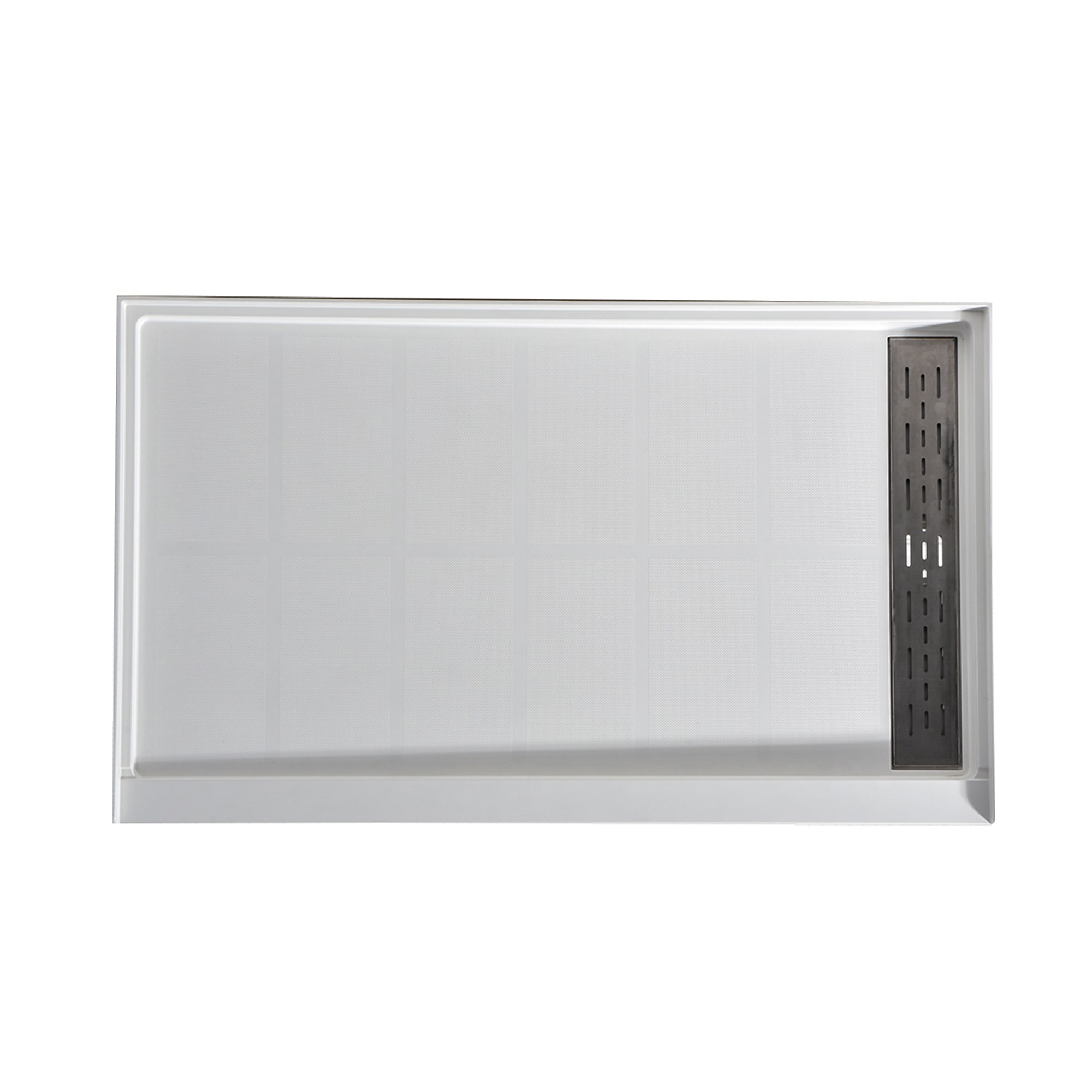 ANZZI SB-AZ303R 32 W x 60-in L Right Glossy White Single Threshold Rectangle Shower Pan Base with 3 H Threshold