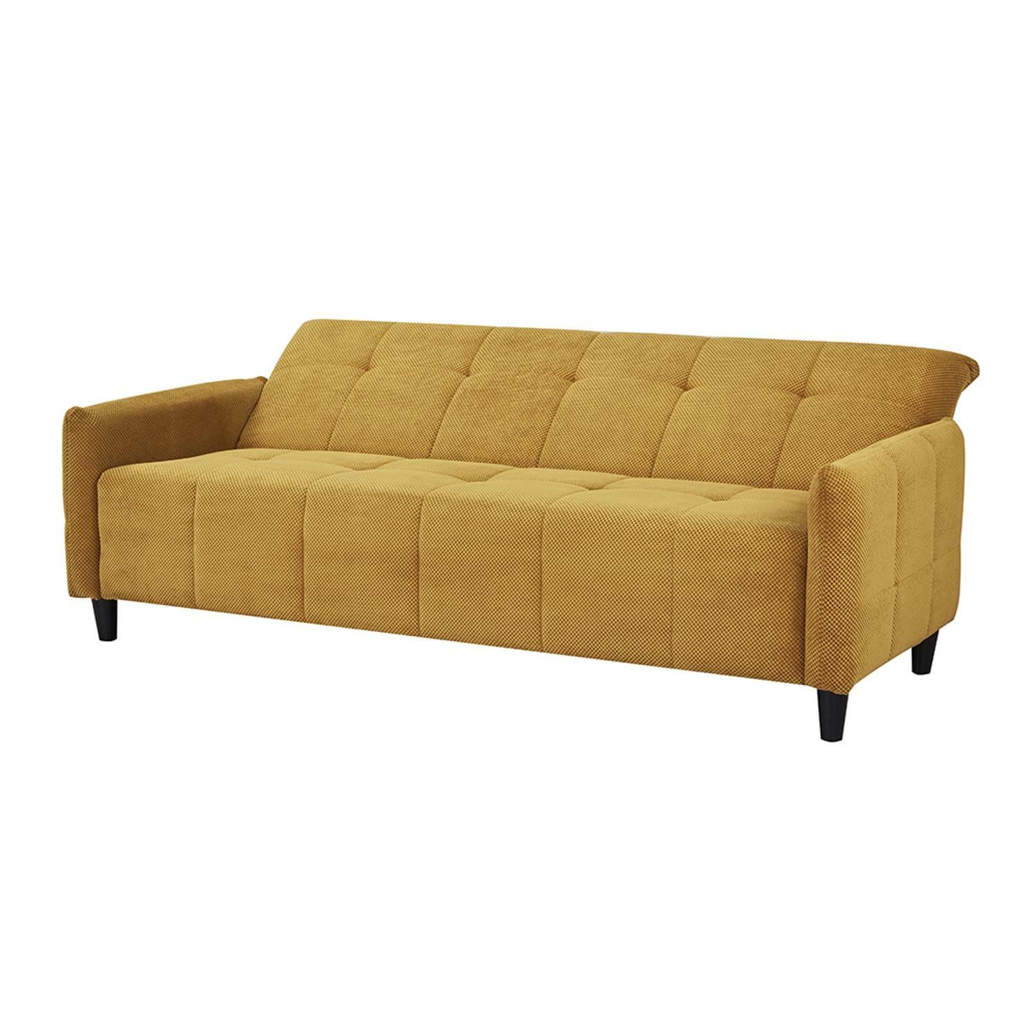 A&B Home 79.1-in Modern Mustard Linen Reclining Sofa In The Couches ...