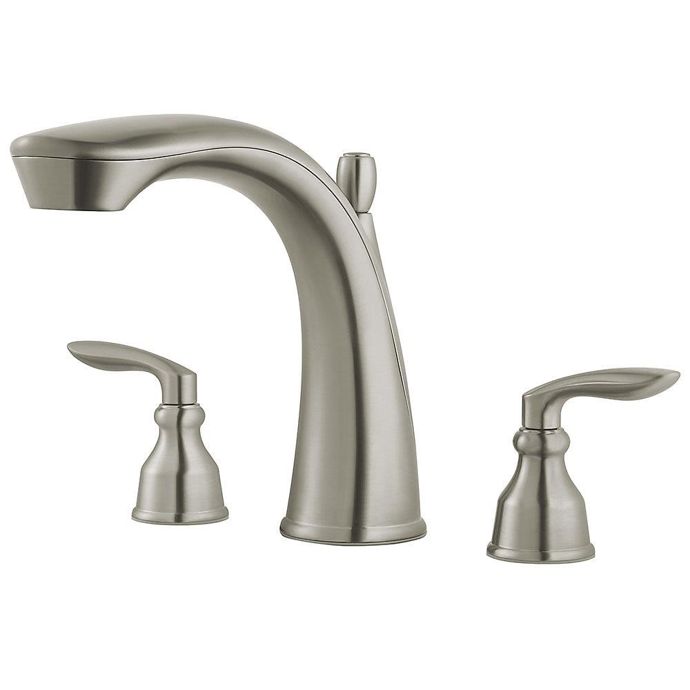 Pfister Avalon Brushed Nickel 2 Handle Deck Mount Roman High Arc Bathtub Faucet At 9128