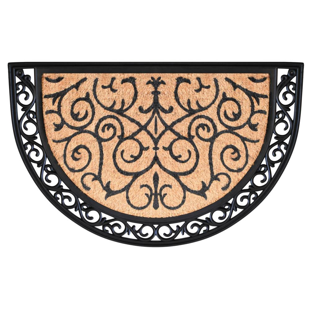 Callowaymills 100102436 2-ft x 3-ft Ornate Scroll Coir/Rubber Rectangular Indoor or outdoor Decorative Door mat