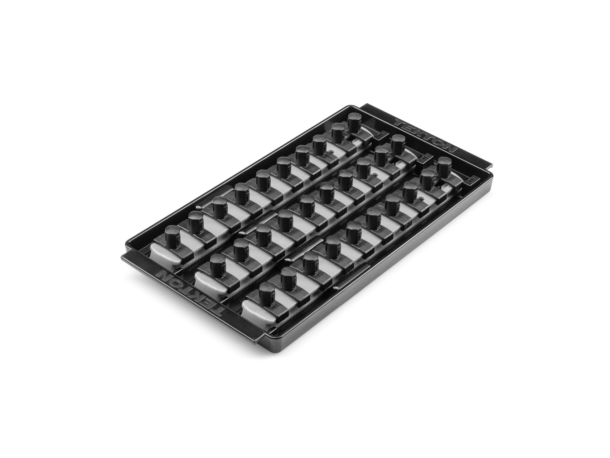 TEKTON OST15330 Plastic Socket storage - 3/8 in drive x 8 inch socket rails with 30 clips