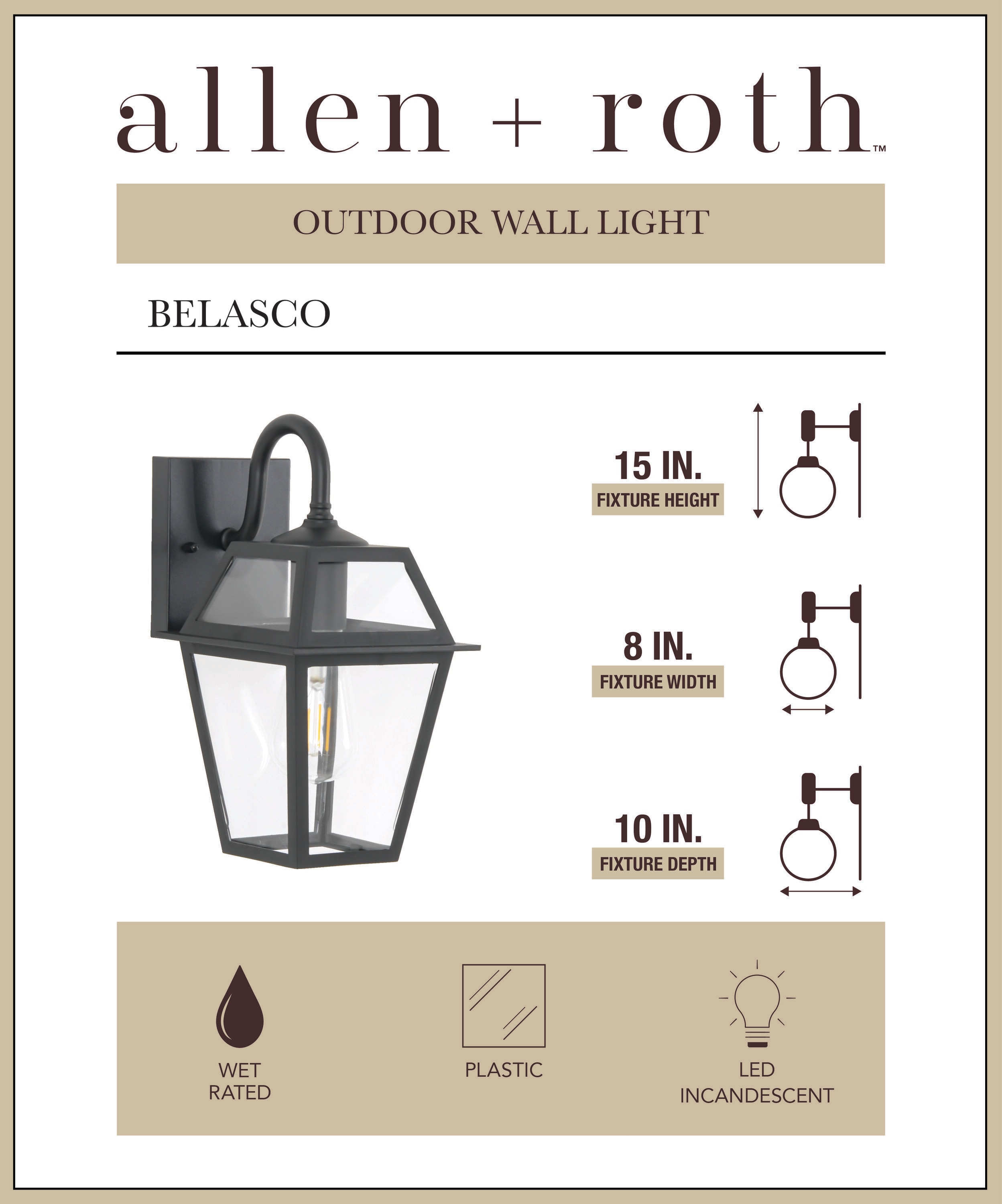 allen + roth WLM143BK Outdoor-Wall-Lighting - View #2