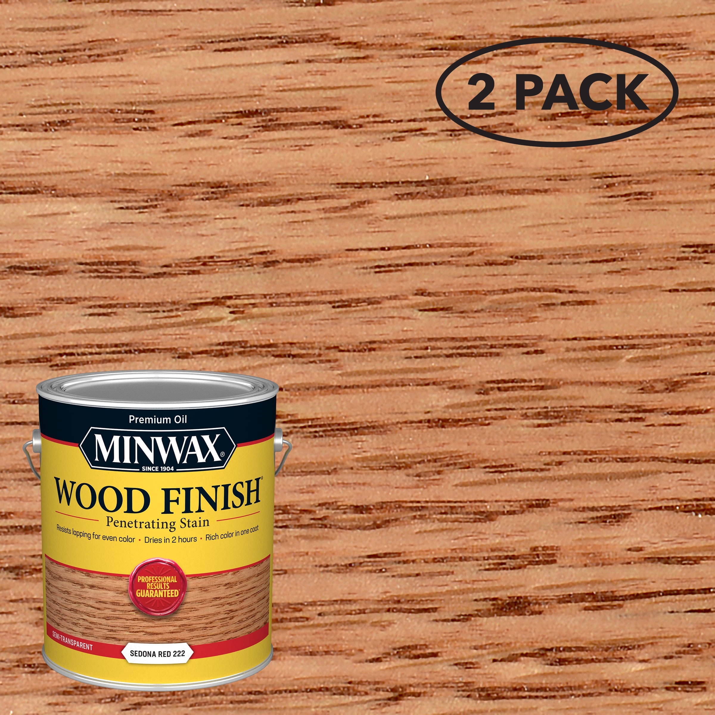 Minwax 710860000SOS Wood Finish 2 -Pack Oil-based Sedona Red Semi-transparent Interior Stain ( 1-gallon )