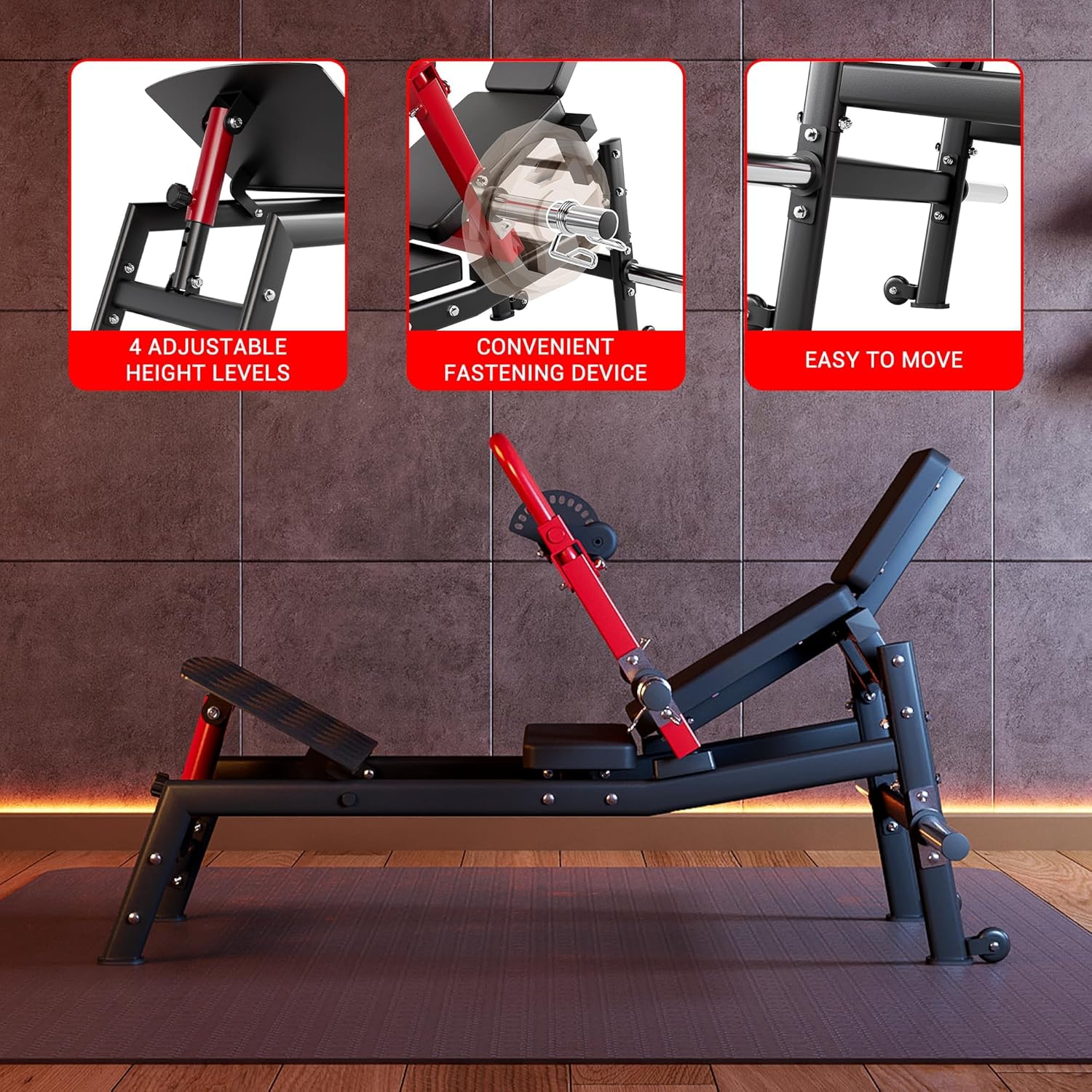 GAOMON Multi Box Carbon Steel Leather Hip Thrust Machine Heavy Duty ...