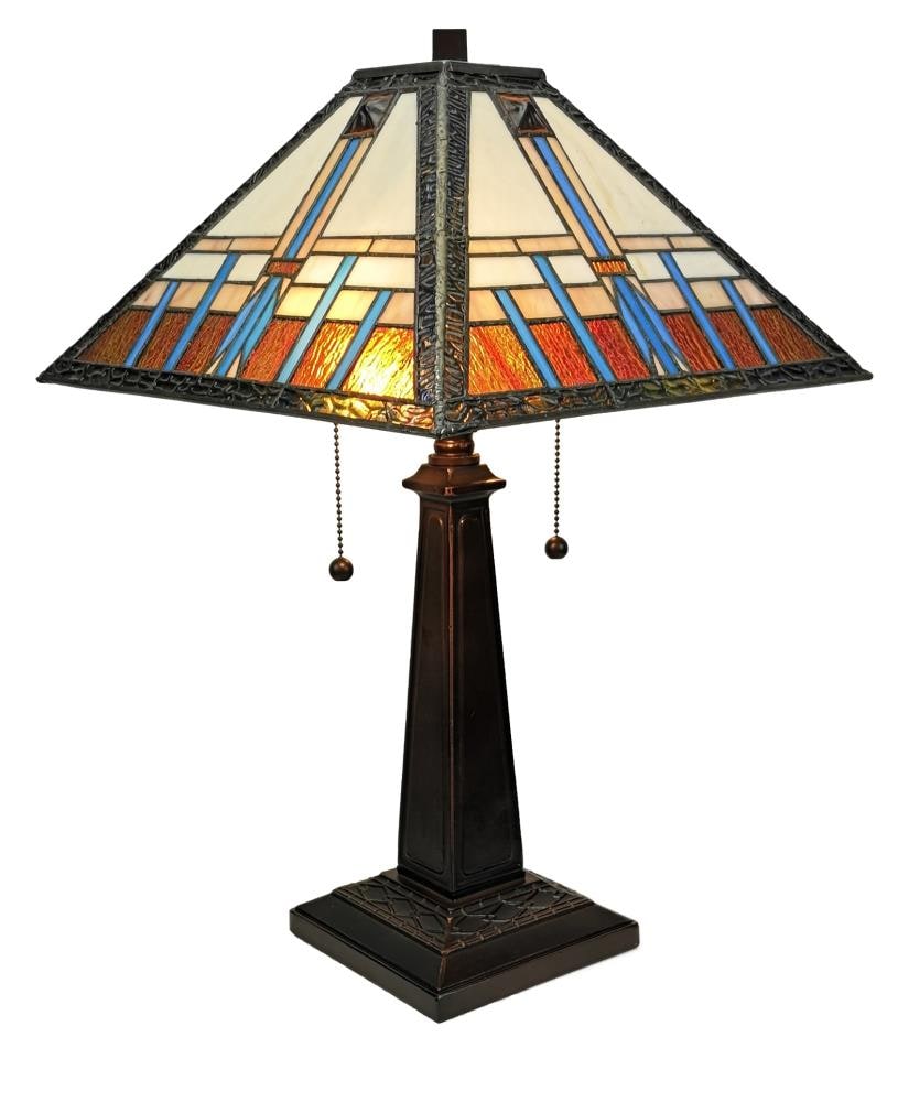 Amora Lighting AM239TL14B 20-Inches Multi Pull-chain Table Lamp with Glass Shade