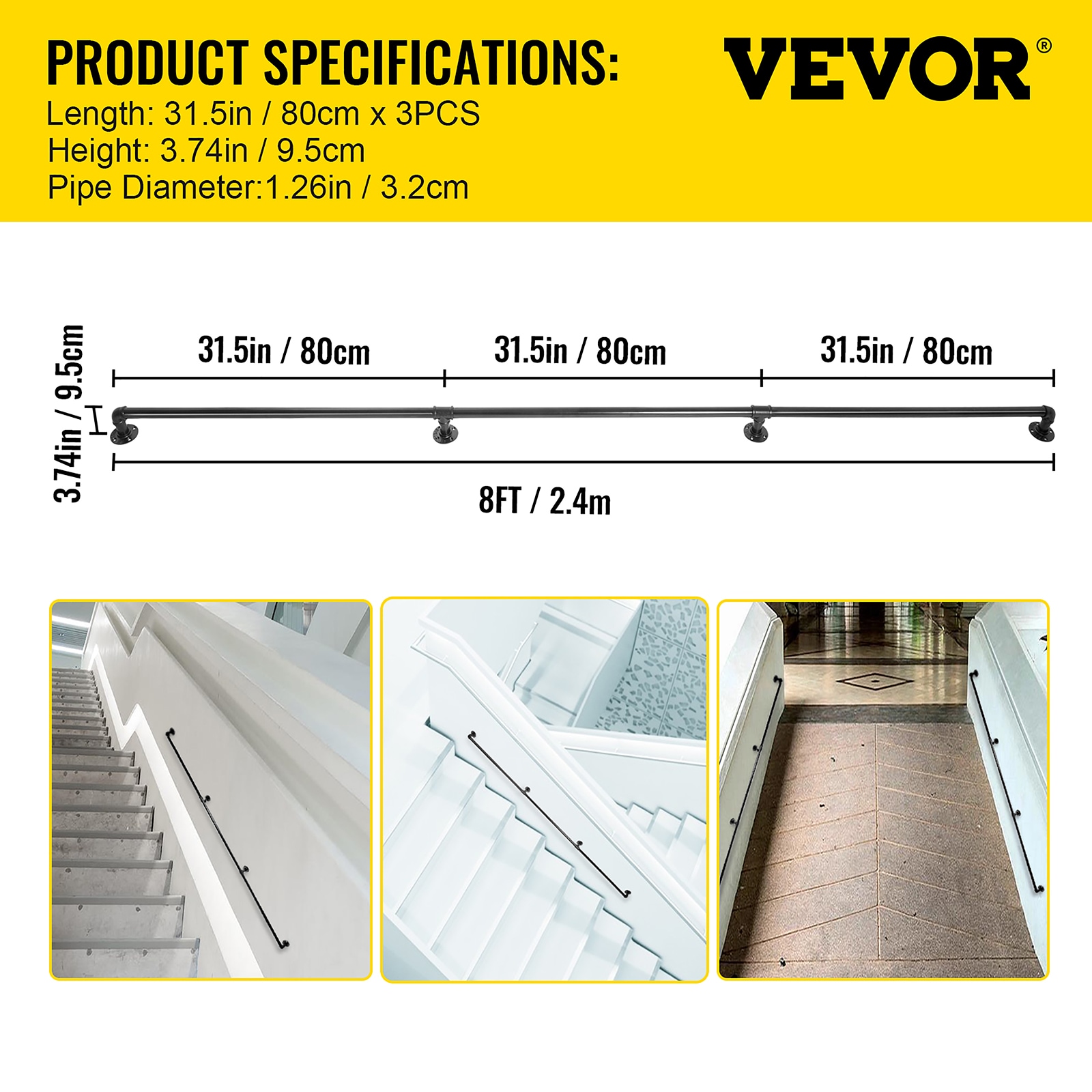VEVOR TZBGSLTFSGYG86KXAV0 Interior-Stairpart-Railing - View #8