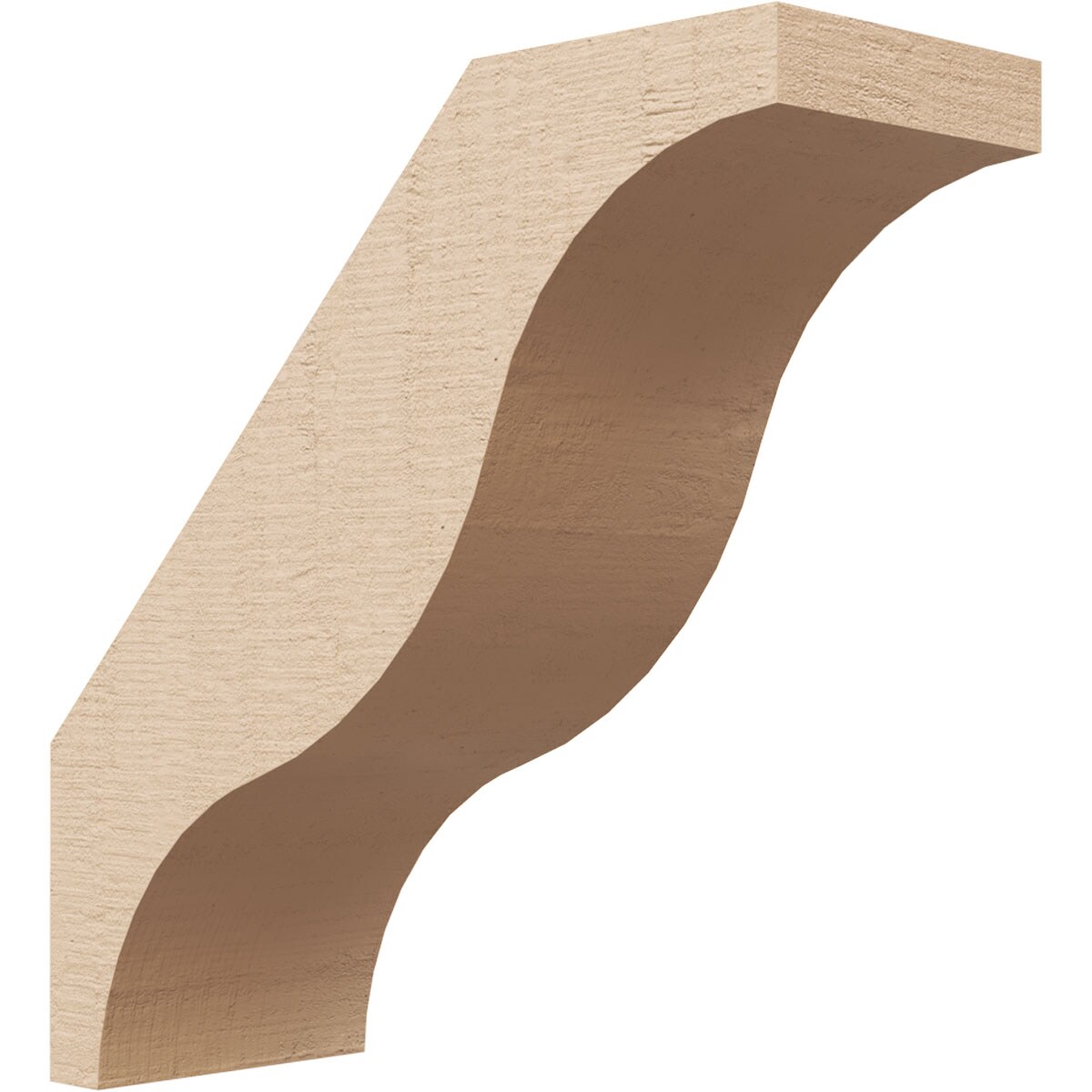 Ekena Millwork BRCUR03X08X08FSTRCPR 3-in x 8-in x 8-in Primed Urethane Funston Rough Cedar TimberThane Knee Brace