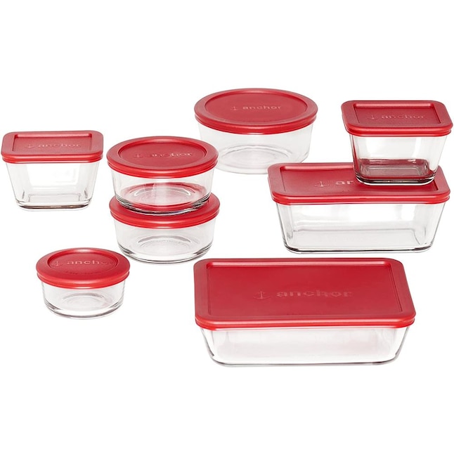 Hastings Home Glass Food Storage Containers, 5- 1-Compartment