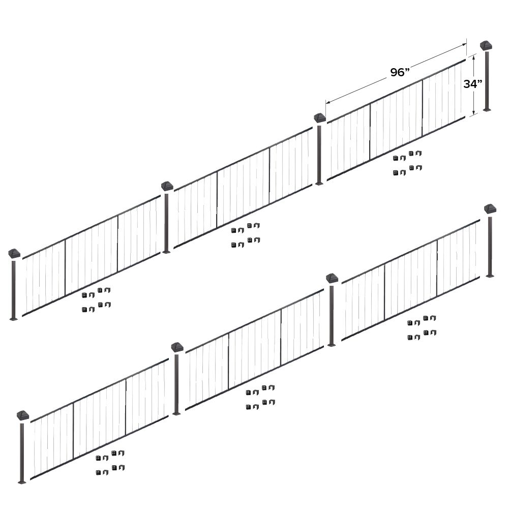 Fortress Building Products 48-ft x 34-in Black Sand Steel Deck Cable Rail Kit