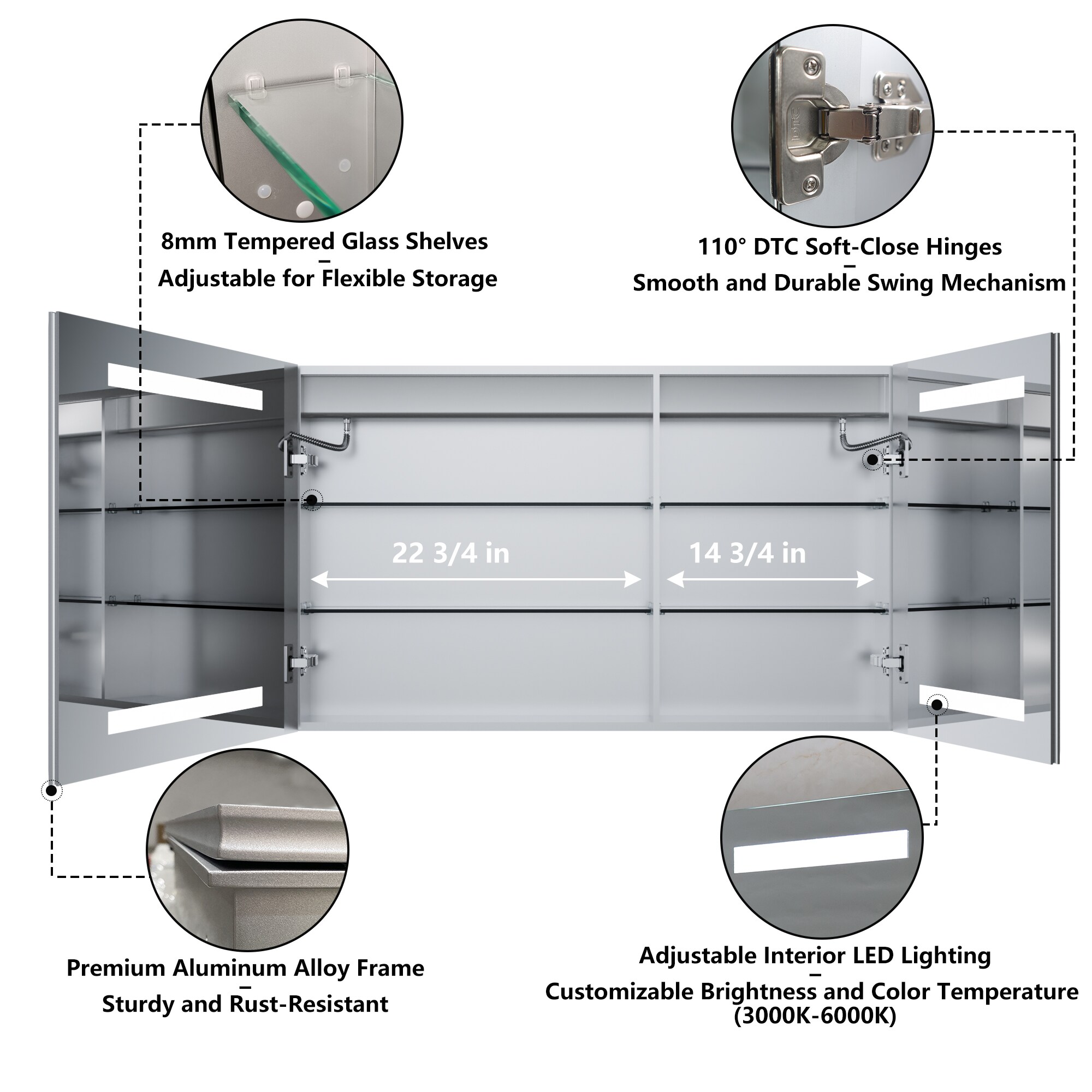 ExBrite W7MC2030L Bathroom-Medicine-Cabinets - View #5