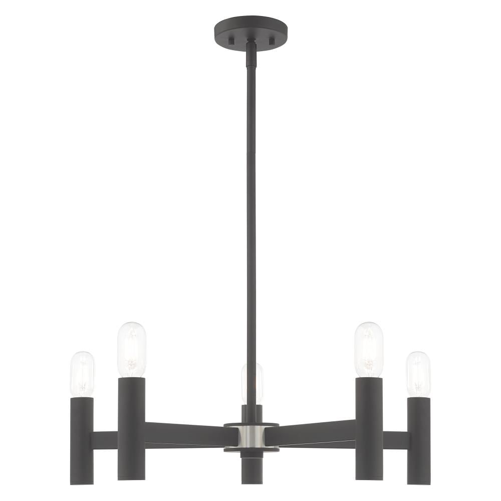 Copenhagen 5-Light Scandinavian Gray Steel Chandelier