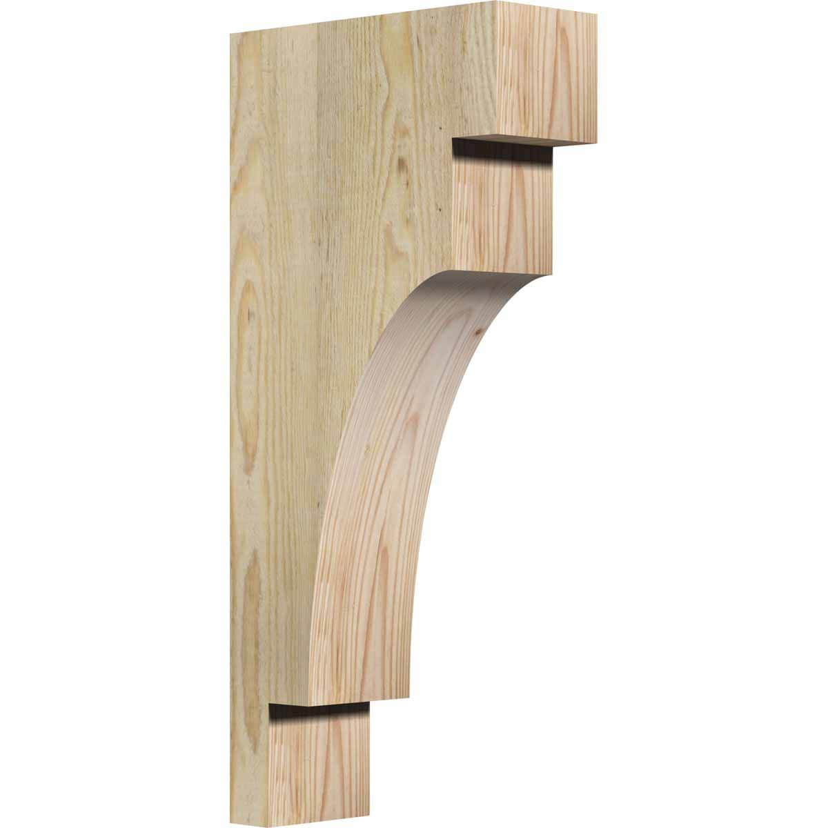 Ekena Millwork COR04X10X22MED00RDF 4-in x 10-in x 22-in Mediterranean Unfinished Douglas fir Wood Paintable/Stainable Corbel
