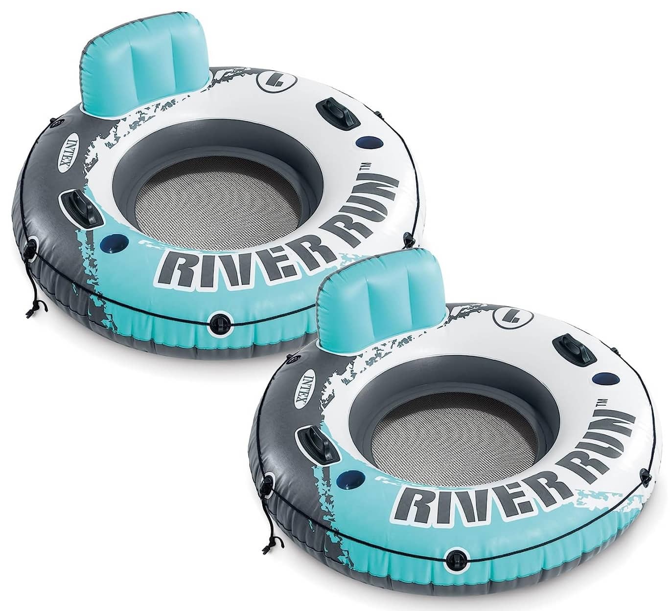 Intex AQUA RIVER RUN 2PK Aqua River Run 1 Inflatable Floating Lake Tube 53in Diameter 2 Pack