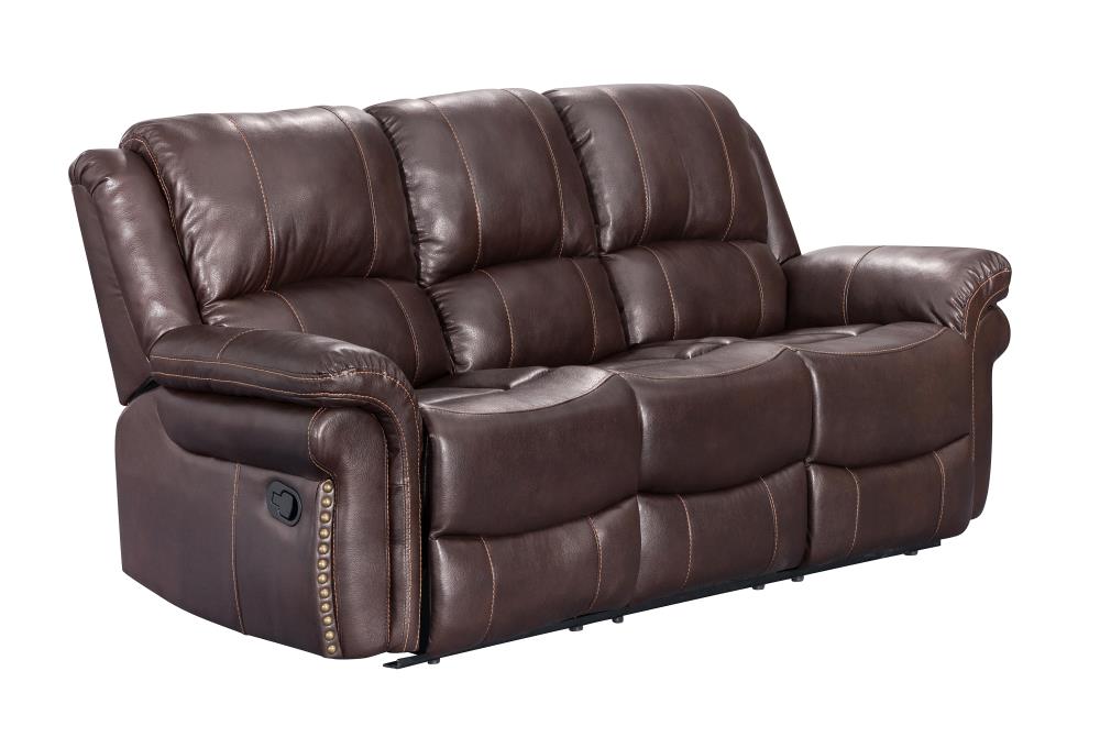 Sunset Trading Glorious Casual Regal Brown Faux Leather Reclining Sofa ...