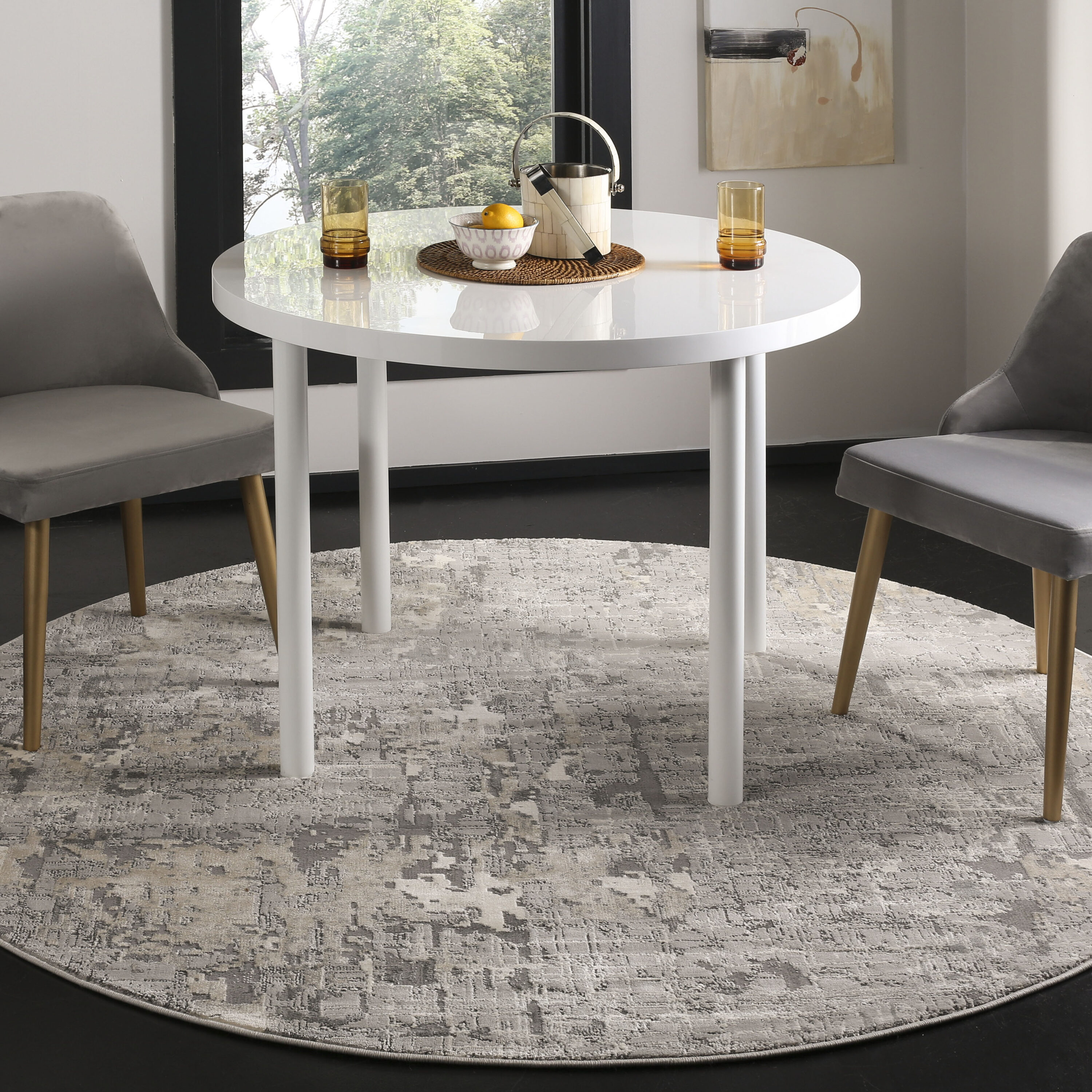 Mdw178F Meadow Grey 5 X 5 Round Area Rug
