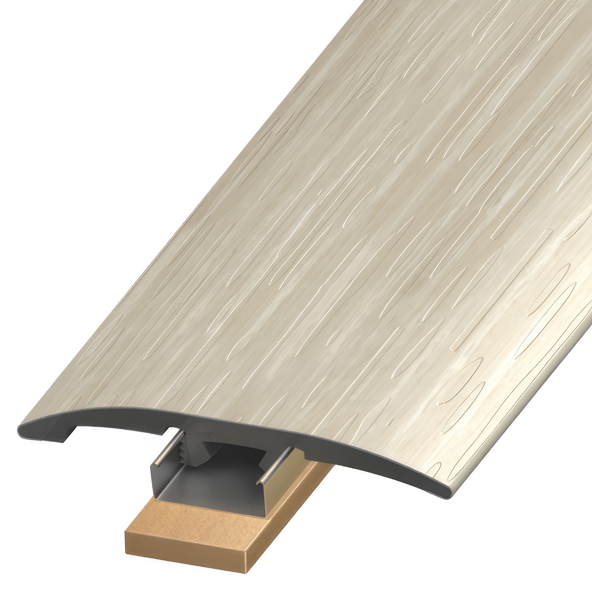 Versatrim SLT-121147 MaxCore Lucida-Max Core-Antique Gray 0.25-in T x 2-in W x 94-in L PVC 3-in-1 T-moulding/Reducer/Endcap