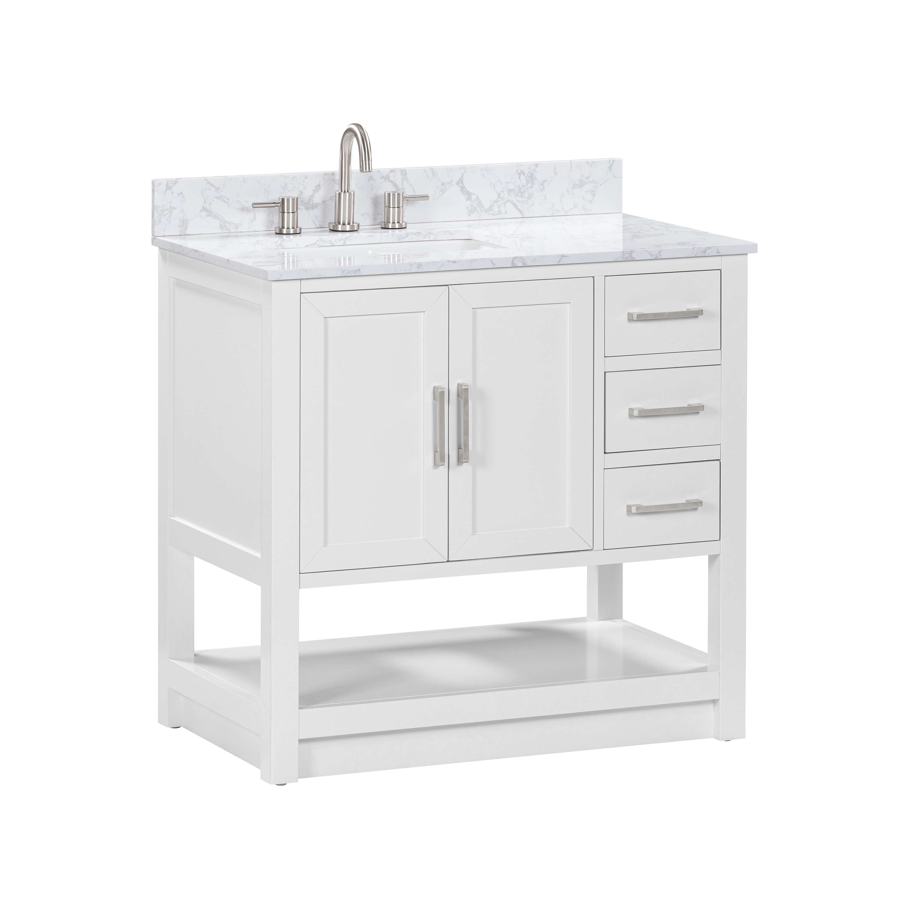 allen + roth L22090-VS36-WT Bath-Vanity-Combo - View #15
