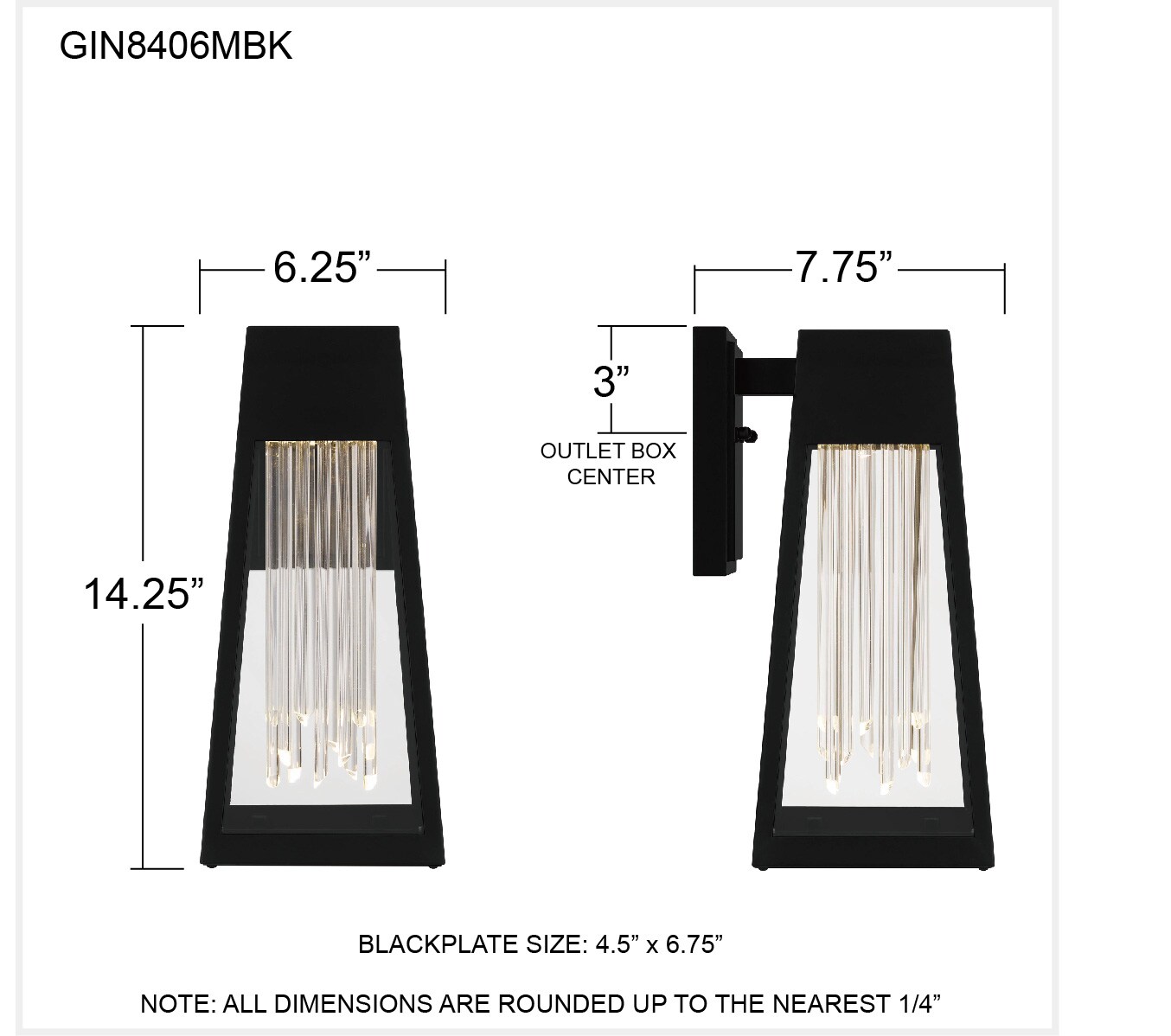 Quoizel GIN8406MBK Outdoor-Wall-Lighting - View #3