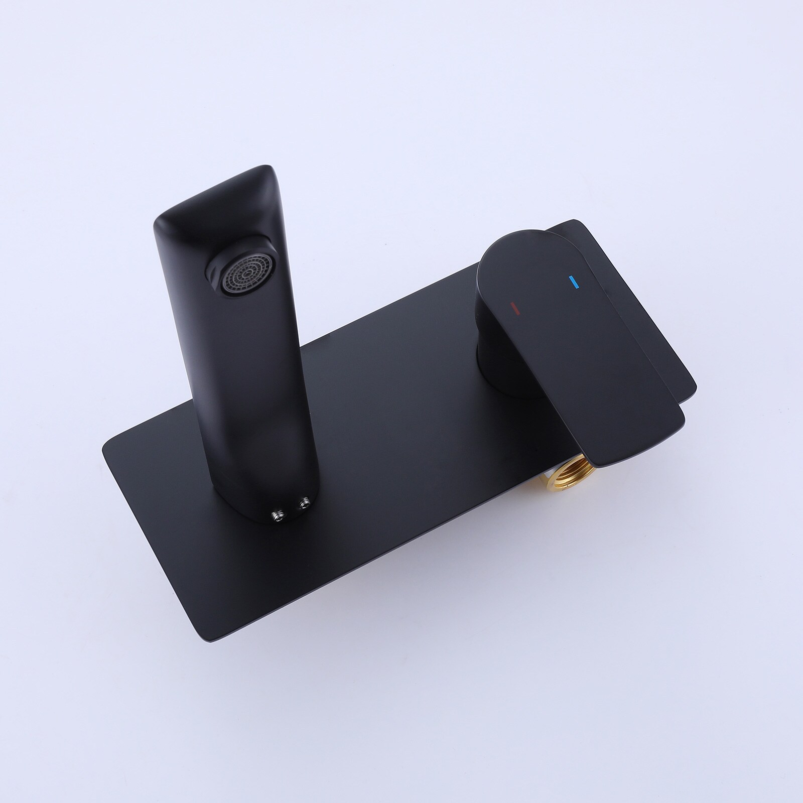 Matte Black Single-Handle Wall-Mount Bathroom Faucet