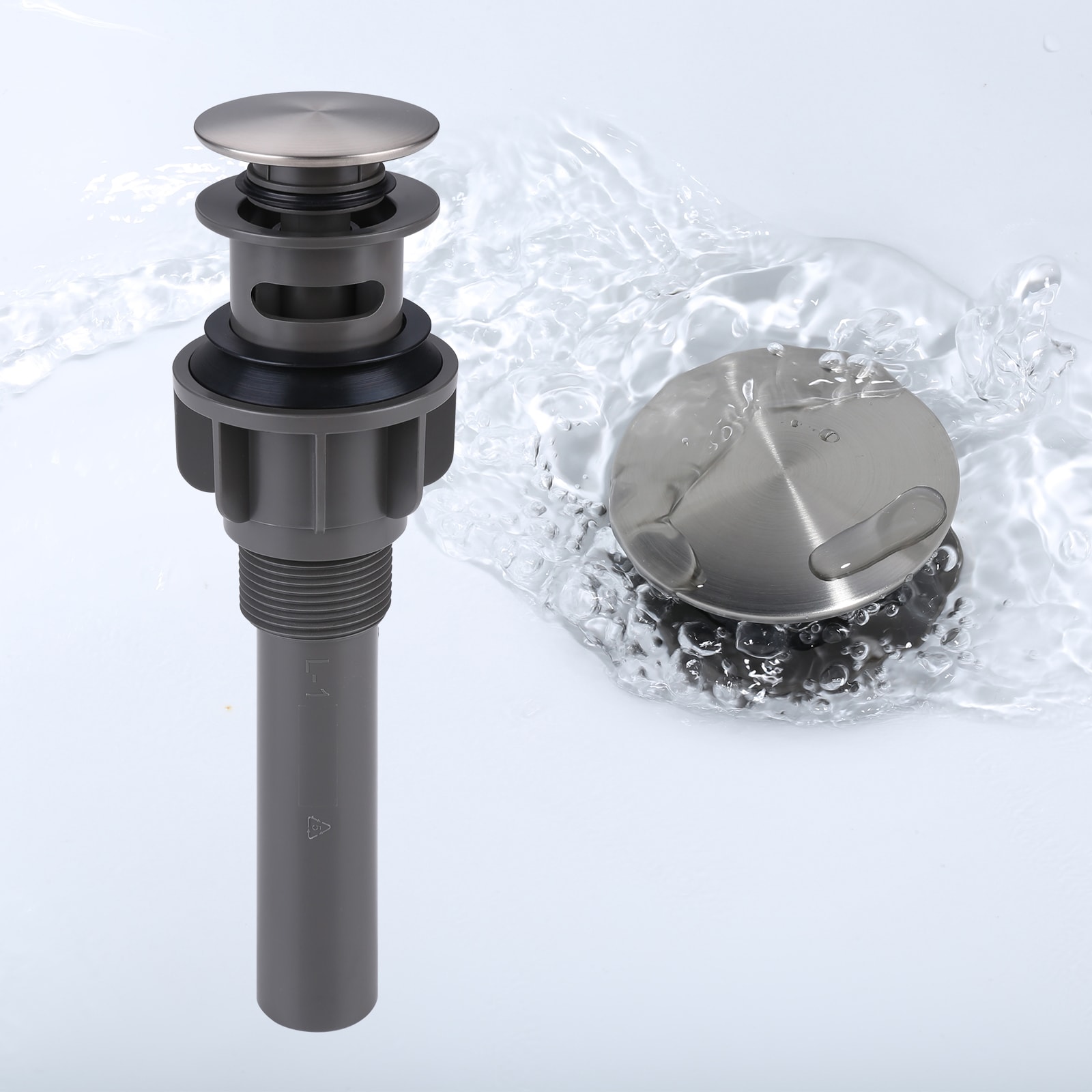 WOWOW X3003X2 Brushed Nickel Bathroom Sink pop up drain kit