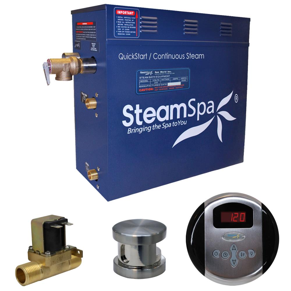 SteamSpa OA900BN-A Oasis 9 Kw Quickstart Acu-steam Bath Generator Package with Built-In Auto Drain In Brushed Nickel