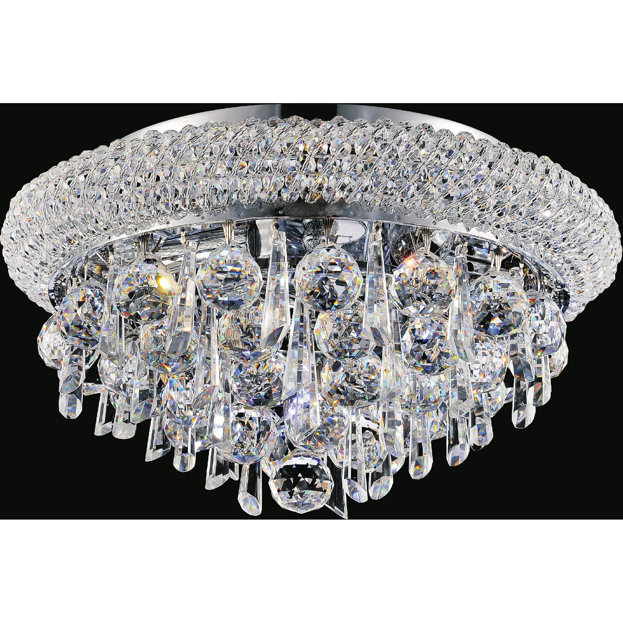 CWI Lighting 8040C16C Kingdom 6-Light 16-in Chrome Flush Mount Light