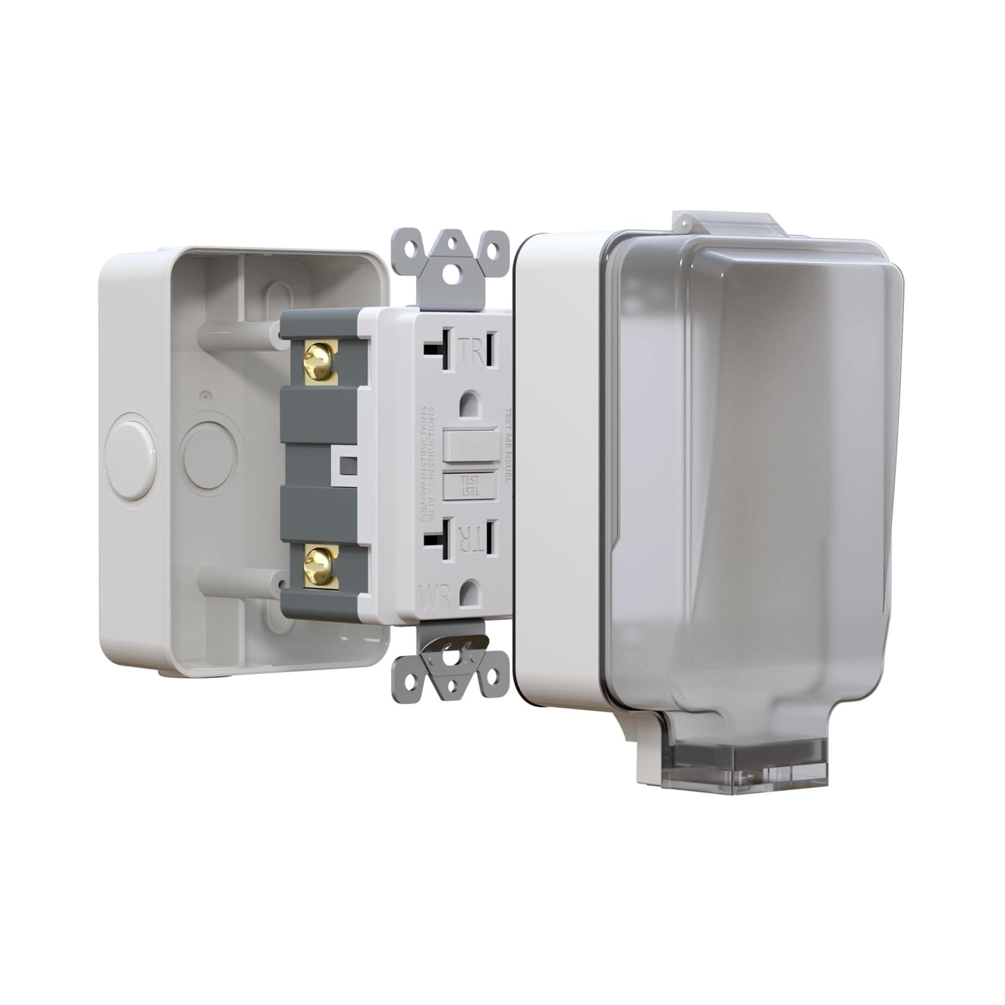 Numhew 20 Amp 1-Circuit Black GFCI Outdoor Outlet Box